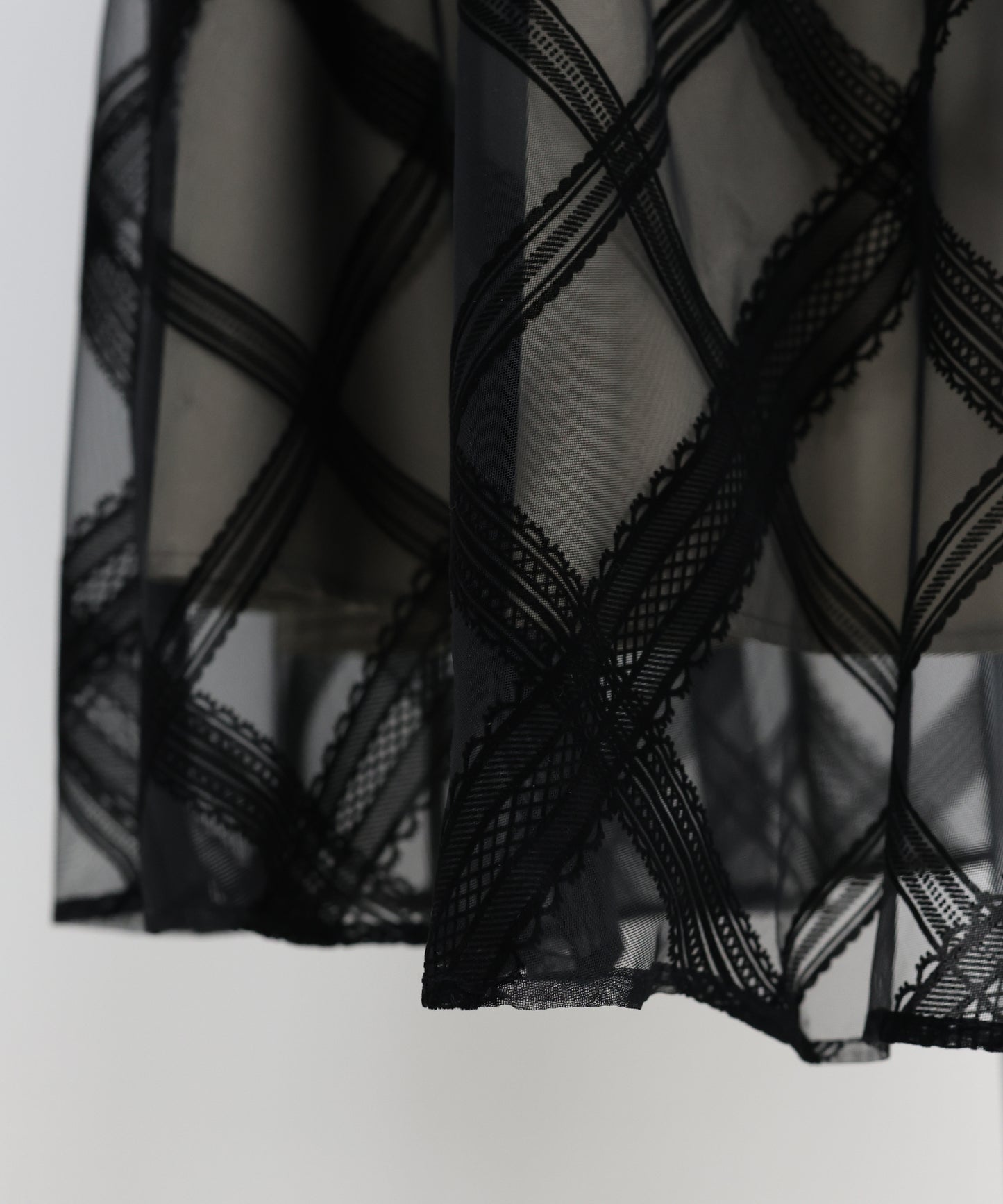 丈が選べるフロッキーチェックチュールスカート