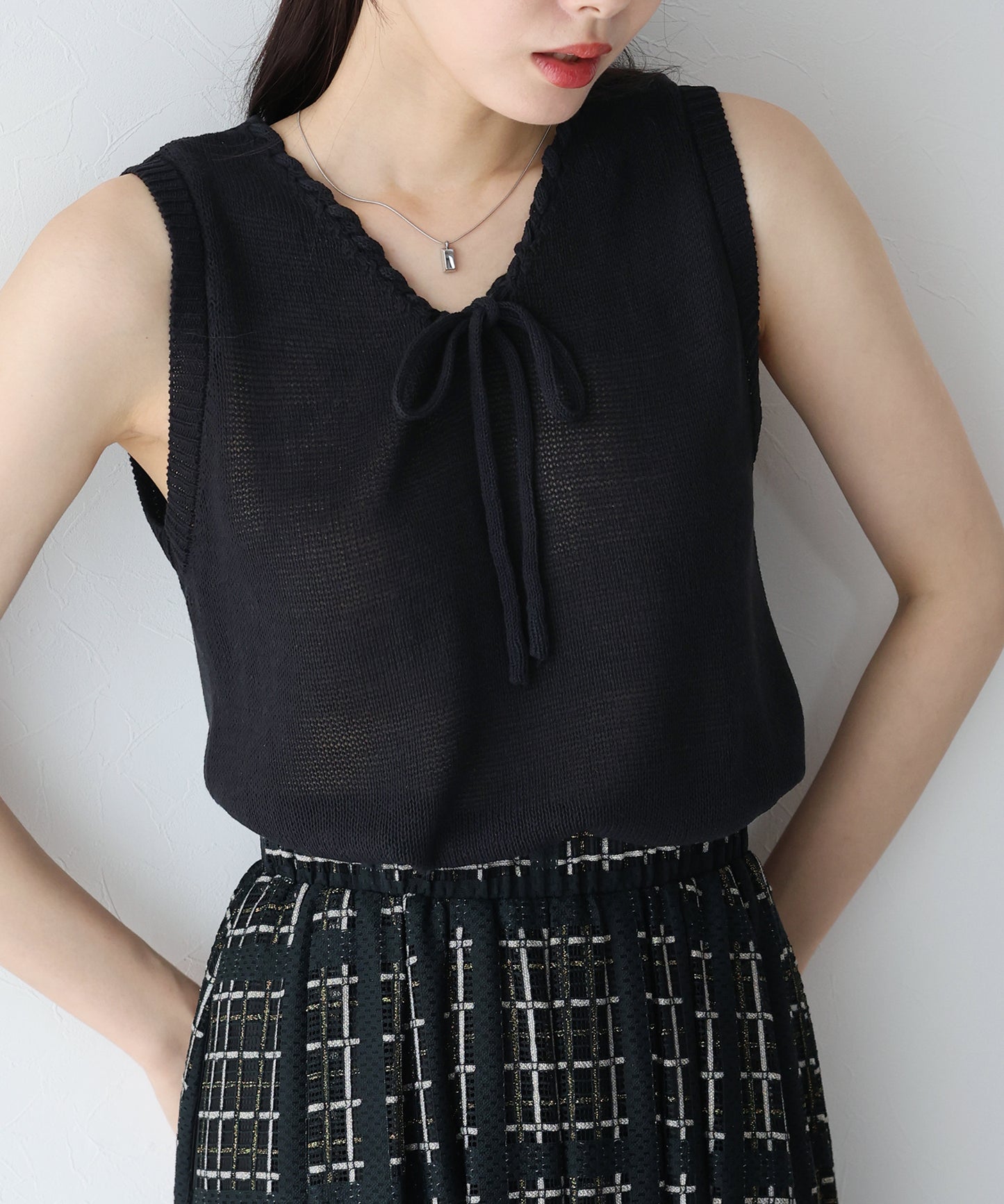 【SALE】リボンノースリサマーニット【ネコポス】