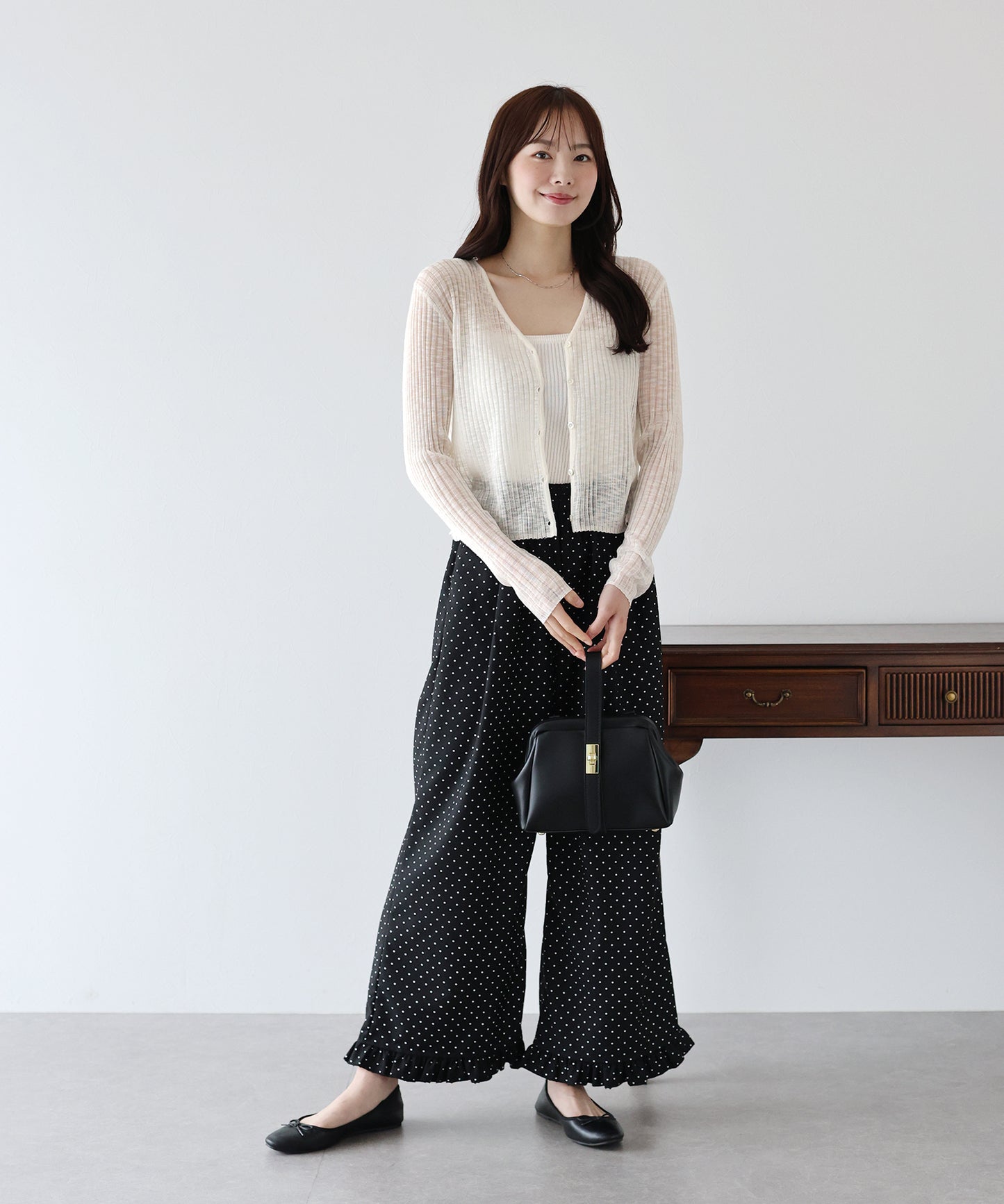 【TIME SALE】シアーリブカーディガン