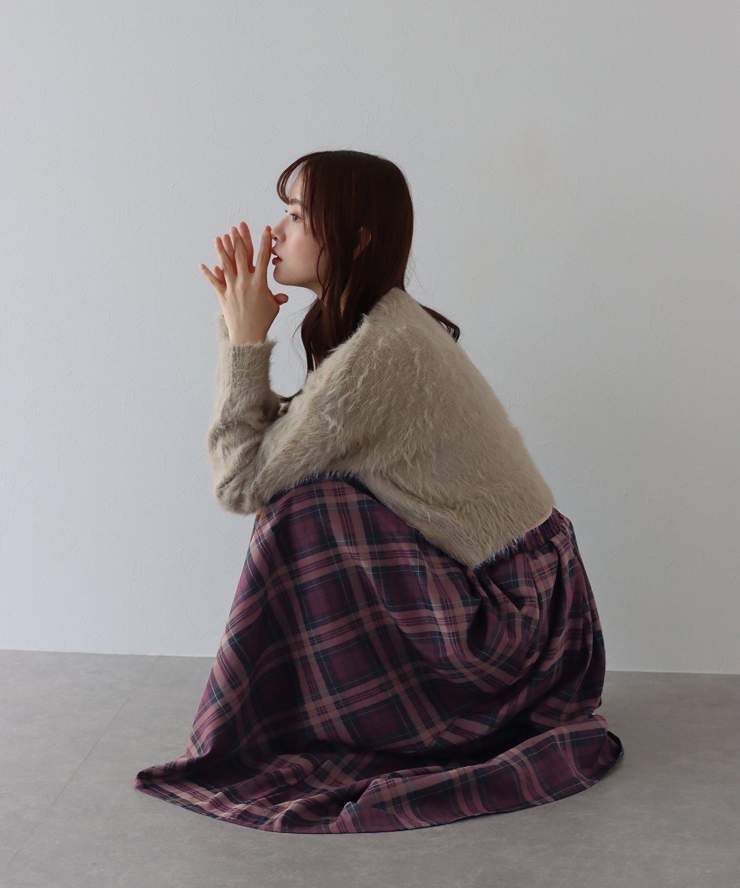 【SALE】丈が選べるチェック柄ロングスカート