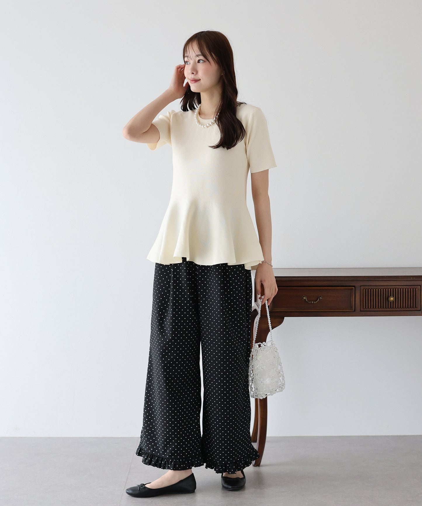 【TIME SALE】ペプラムニットトップス