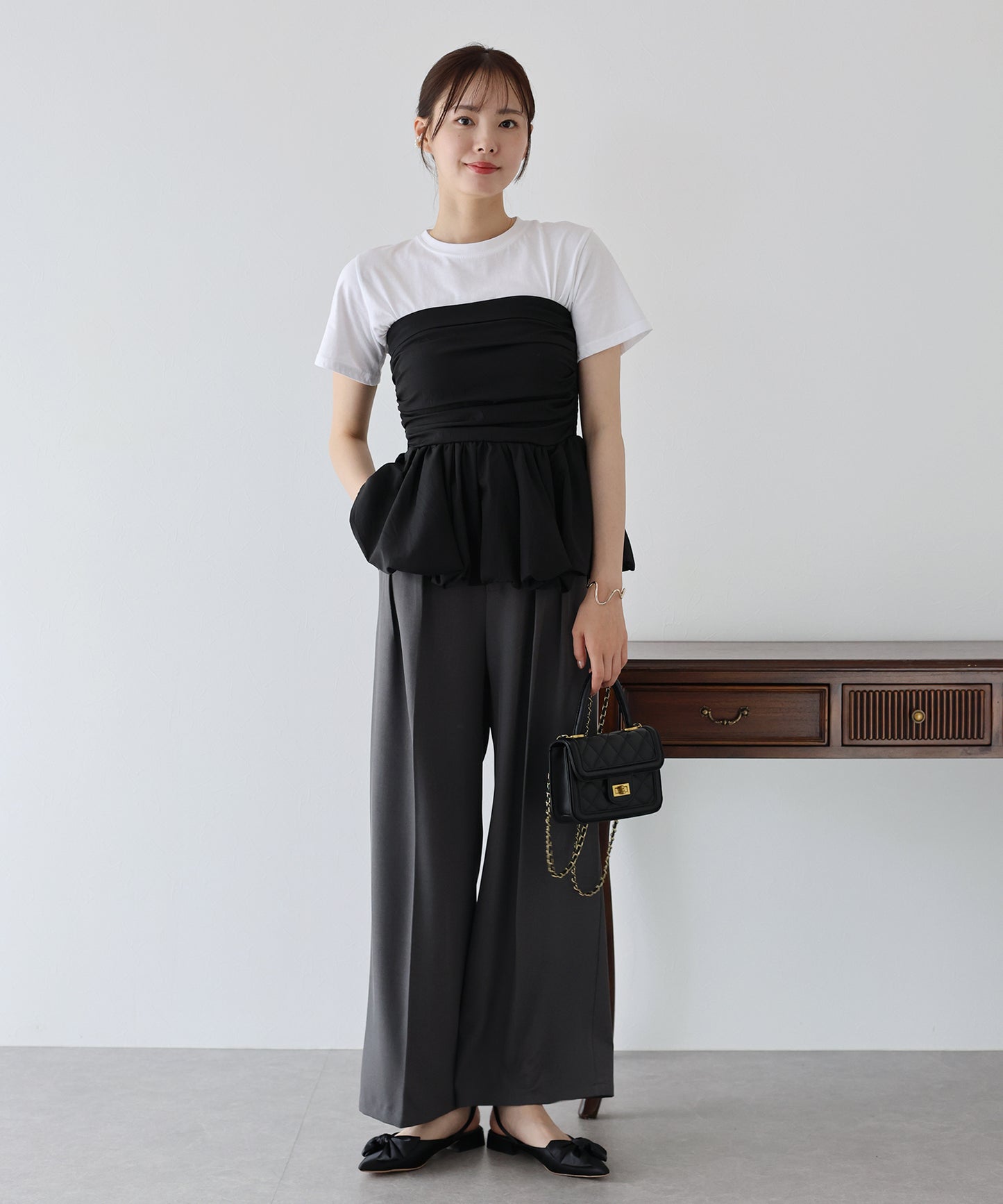 【TIME SALE】ベアバルーンペプラムビスチェ【ネコポス】