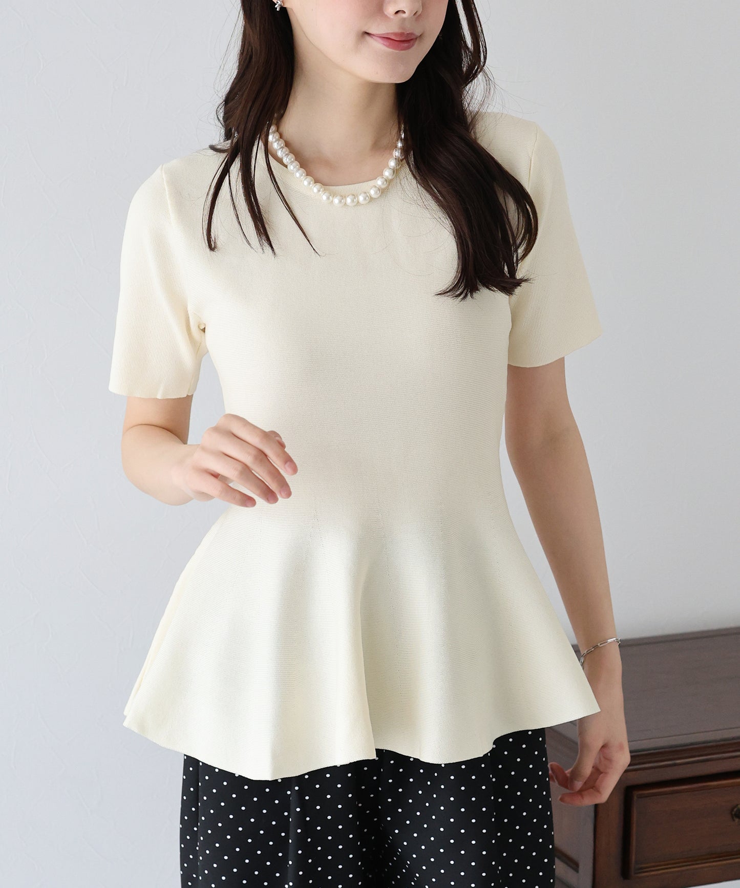 【TIME SALE】ペプラムニットトップス