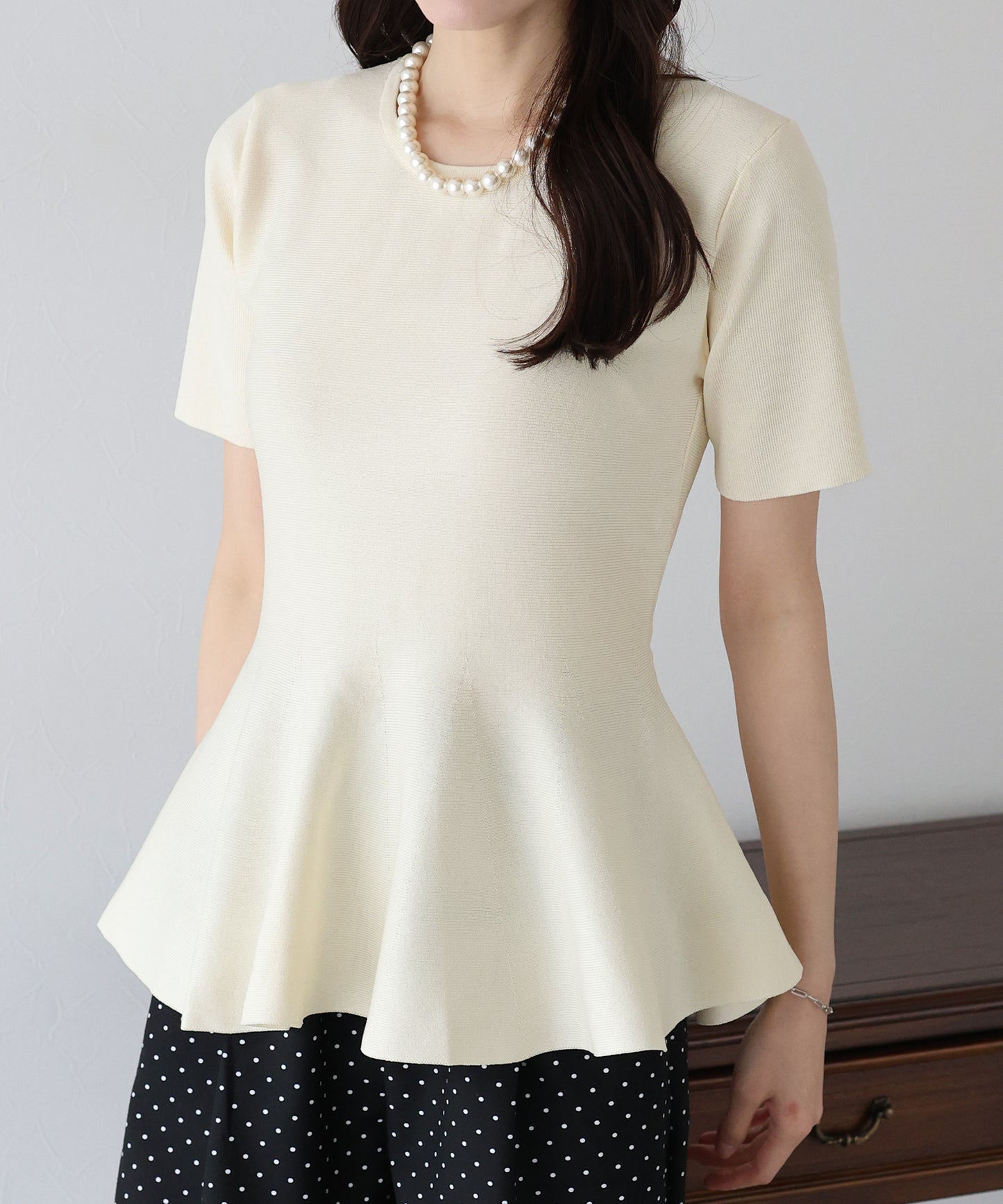 【TIME SALE】ペプラムニットトップス