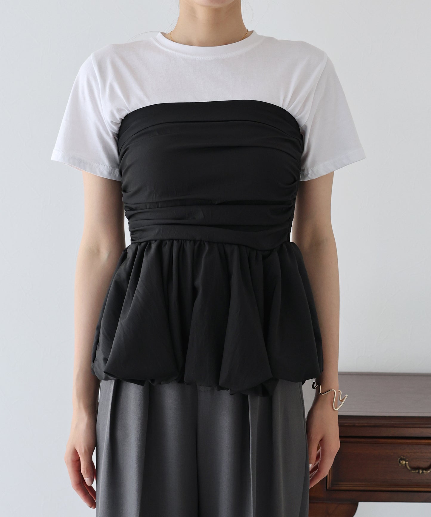 【TIME SALE】ベアバルーンペプラムビスチェ【ネコポス】