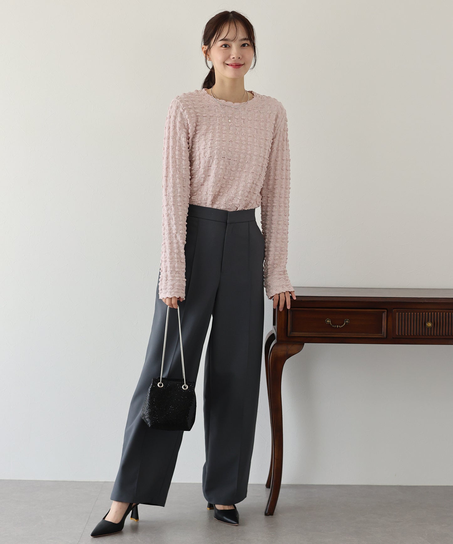 【TIME SALE】ポコポコジャガードカットソー