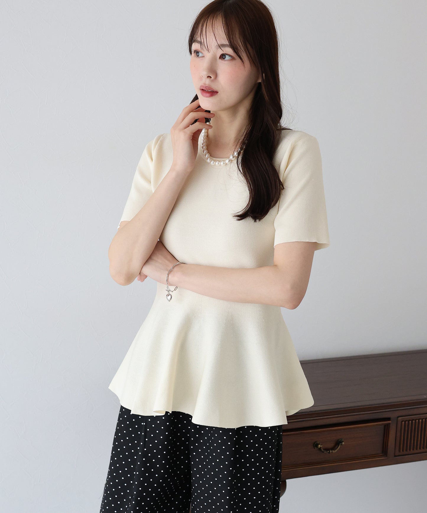 【TIME SALE】ペプラムニットトップス