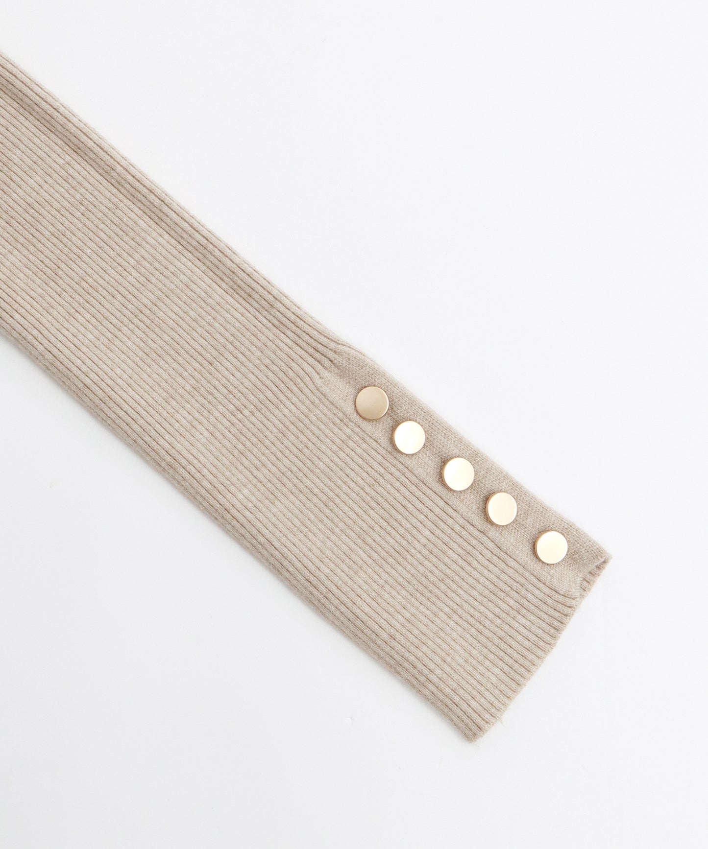 【SALE】金釦付きリブニット