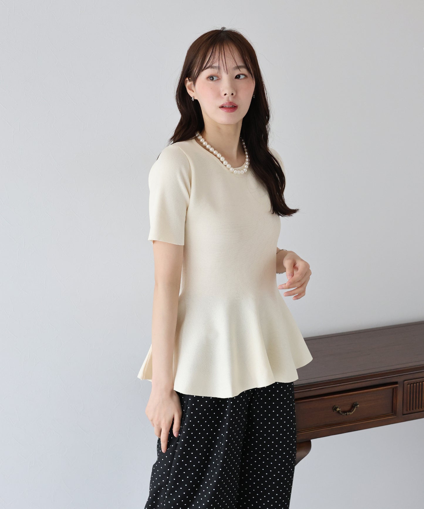 【TIME SALE】ペプラムニットトップス