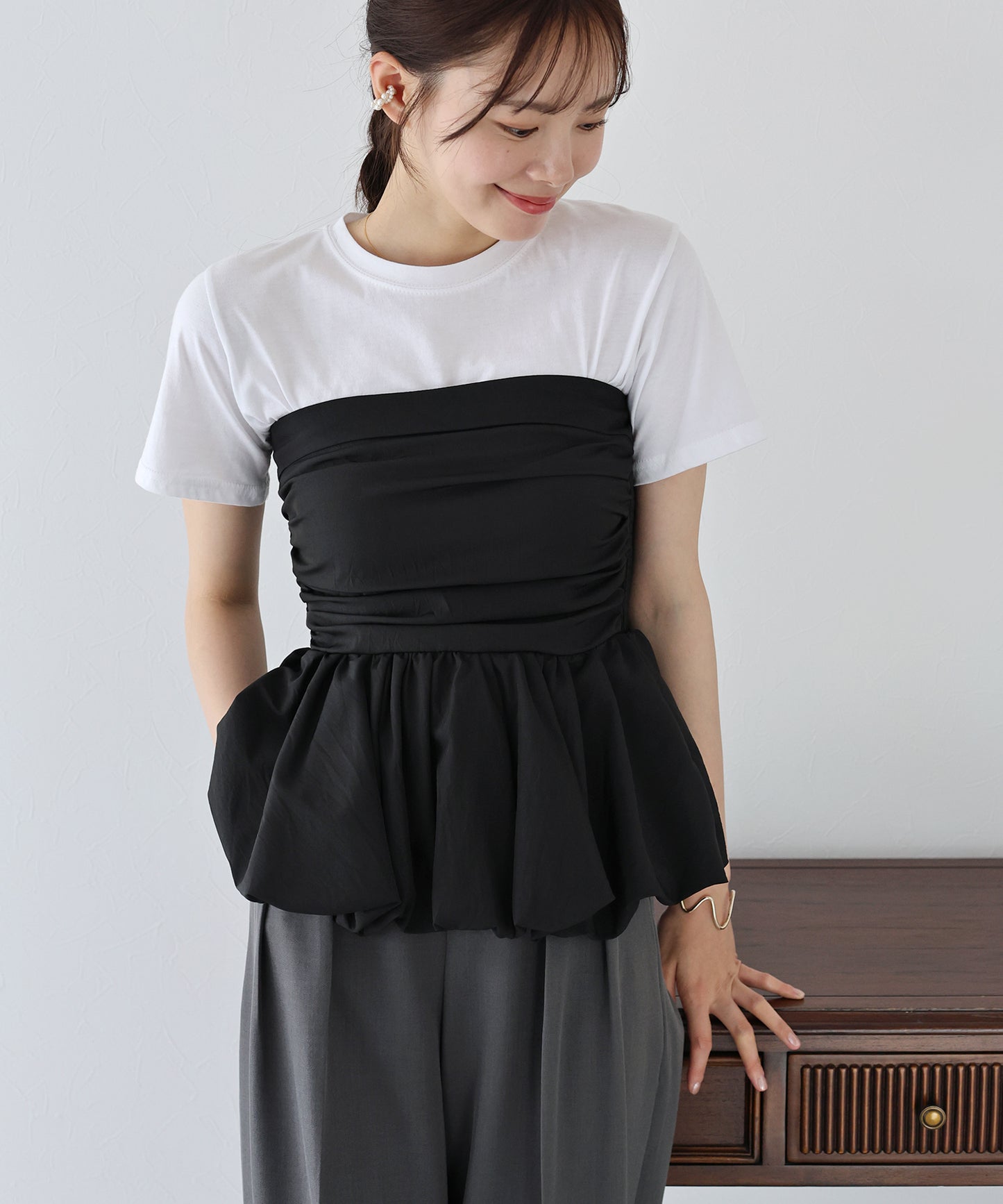 【TIME SALE】ベアバルーンペプラムビスチェ【ネコポス】