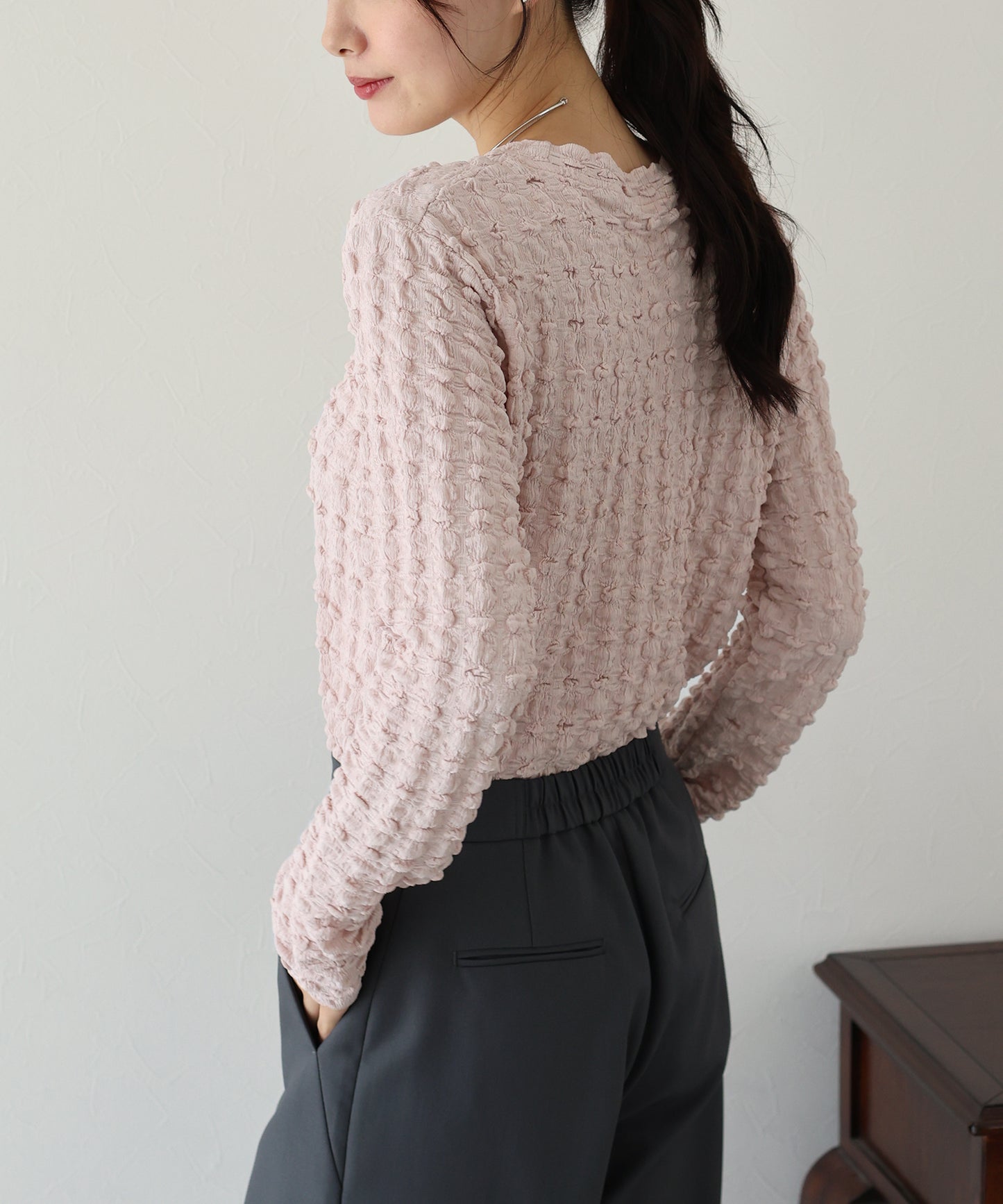 【TIME SALE】ポコポコジャガードカットソー