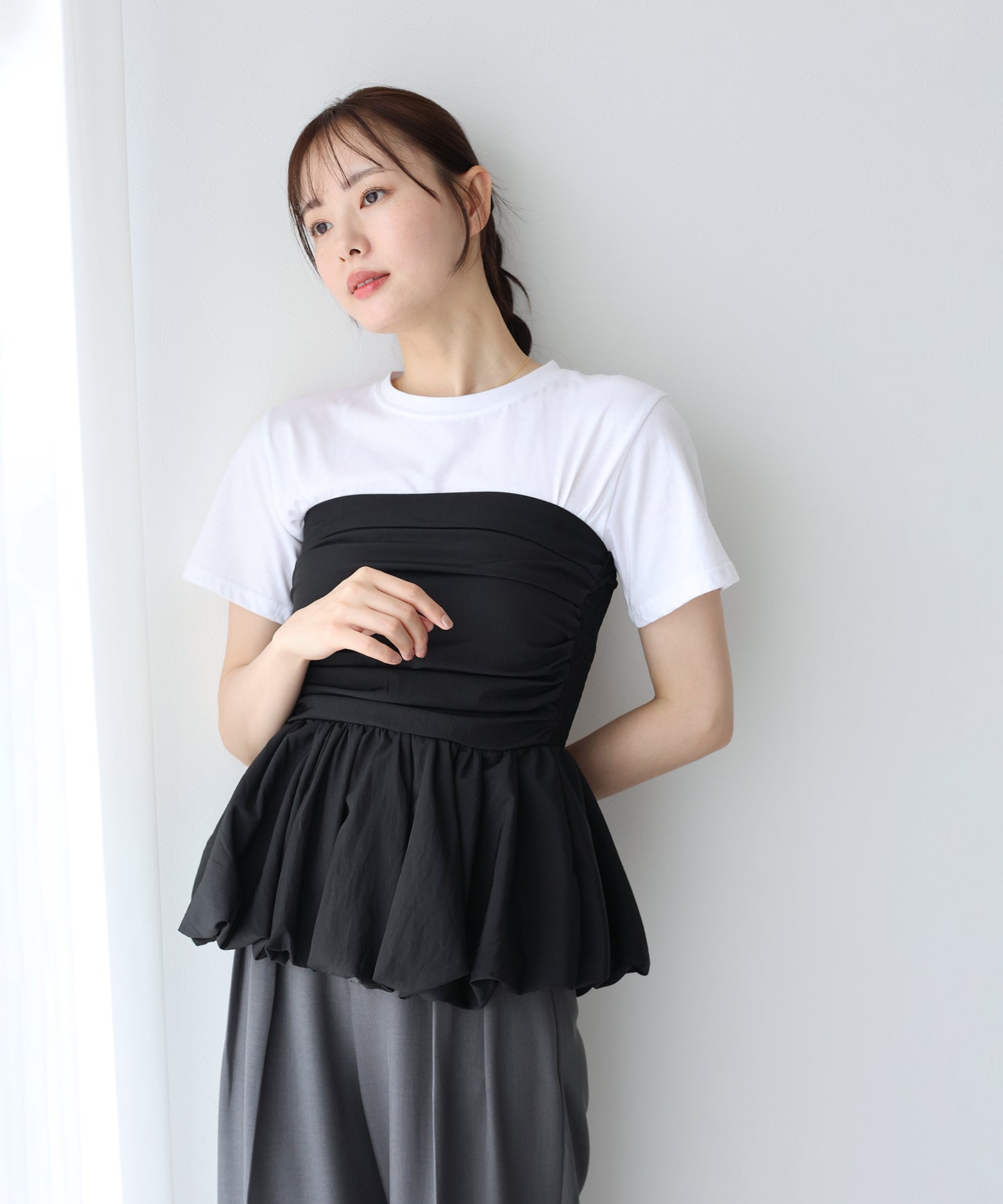 【TIME SALE】ベアバルーンペプラムビスチェ【ネコポス】