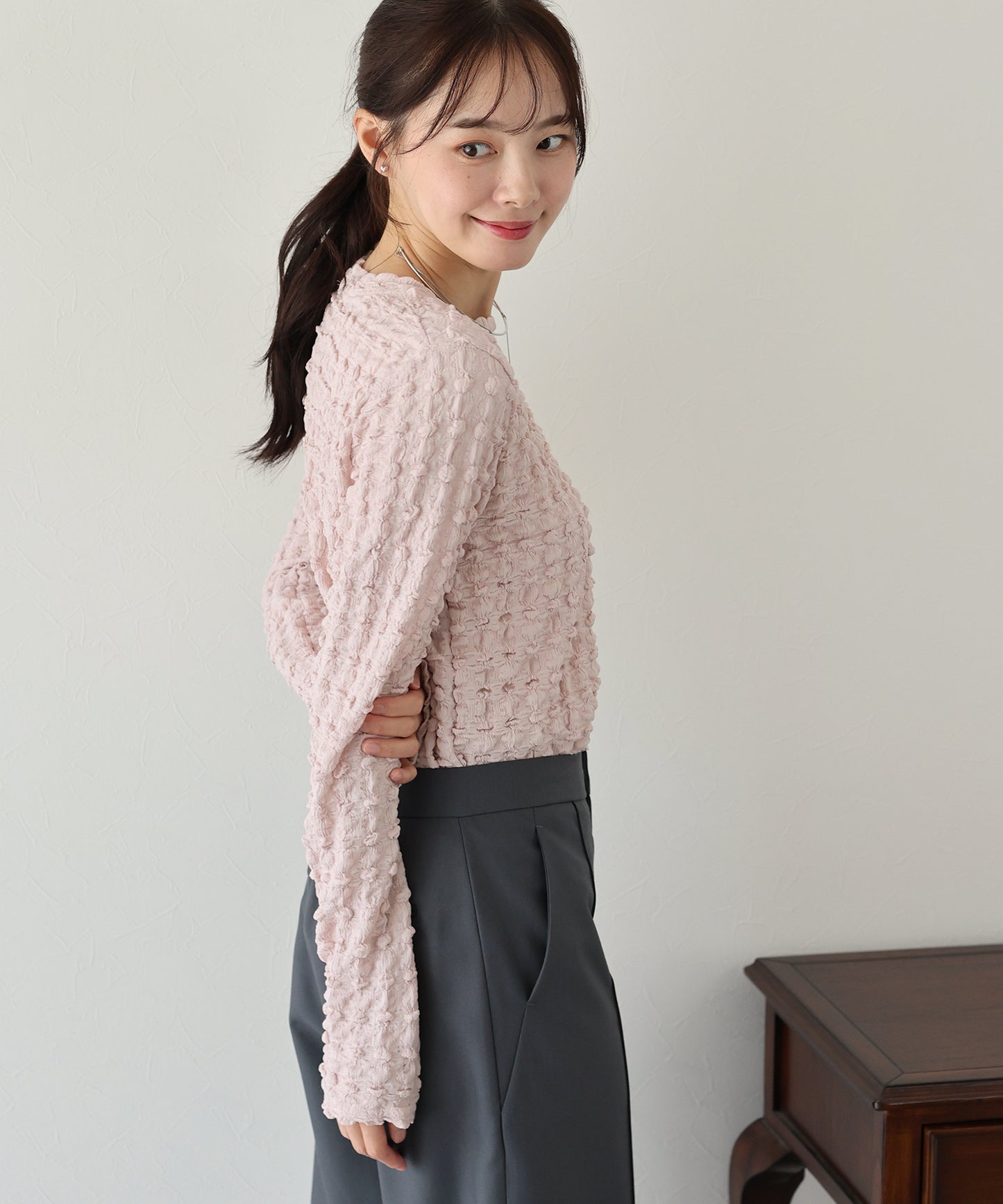 【TIME SALE】ポコポコジャガードカットソー