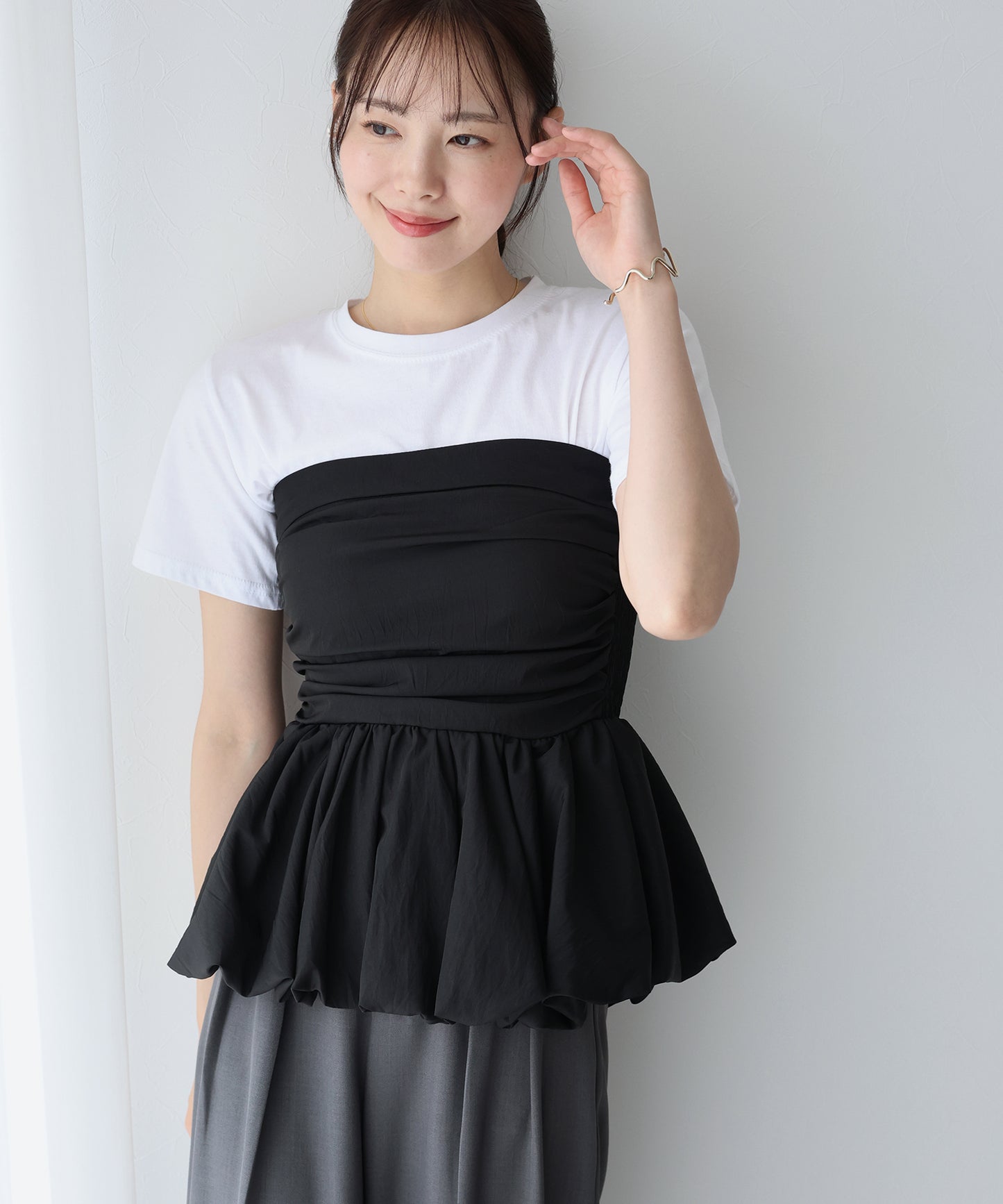 【TIME SALE】ベアバルーンペプラムビスチェ【ネコポス】