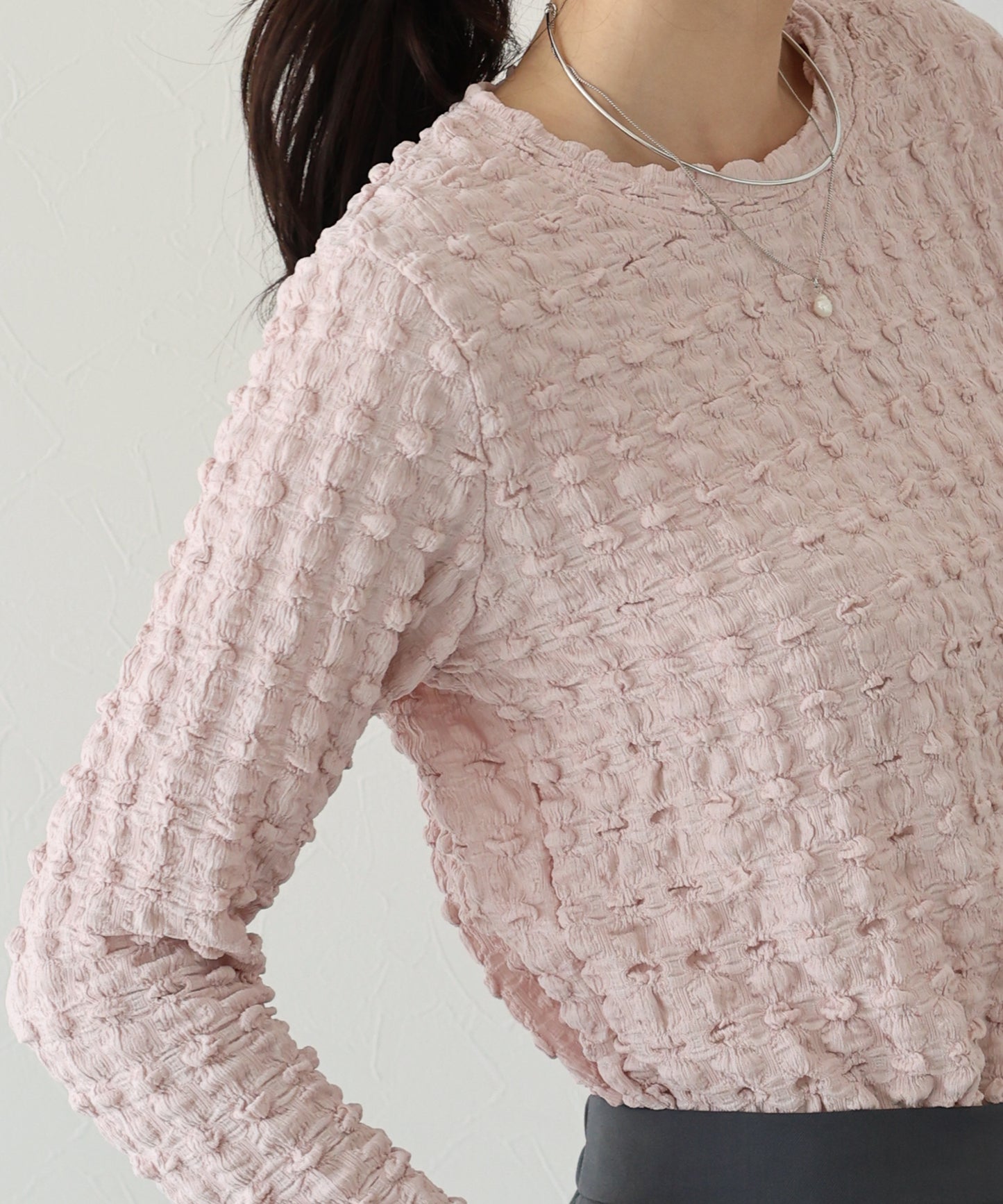 【TIME SALE】ポコポコジャガードカットソー