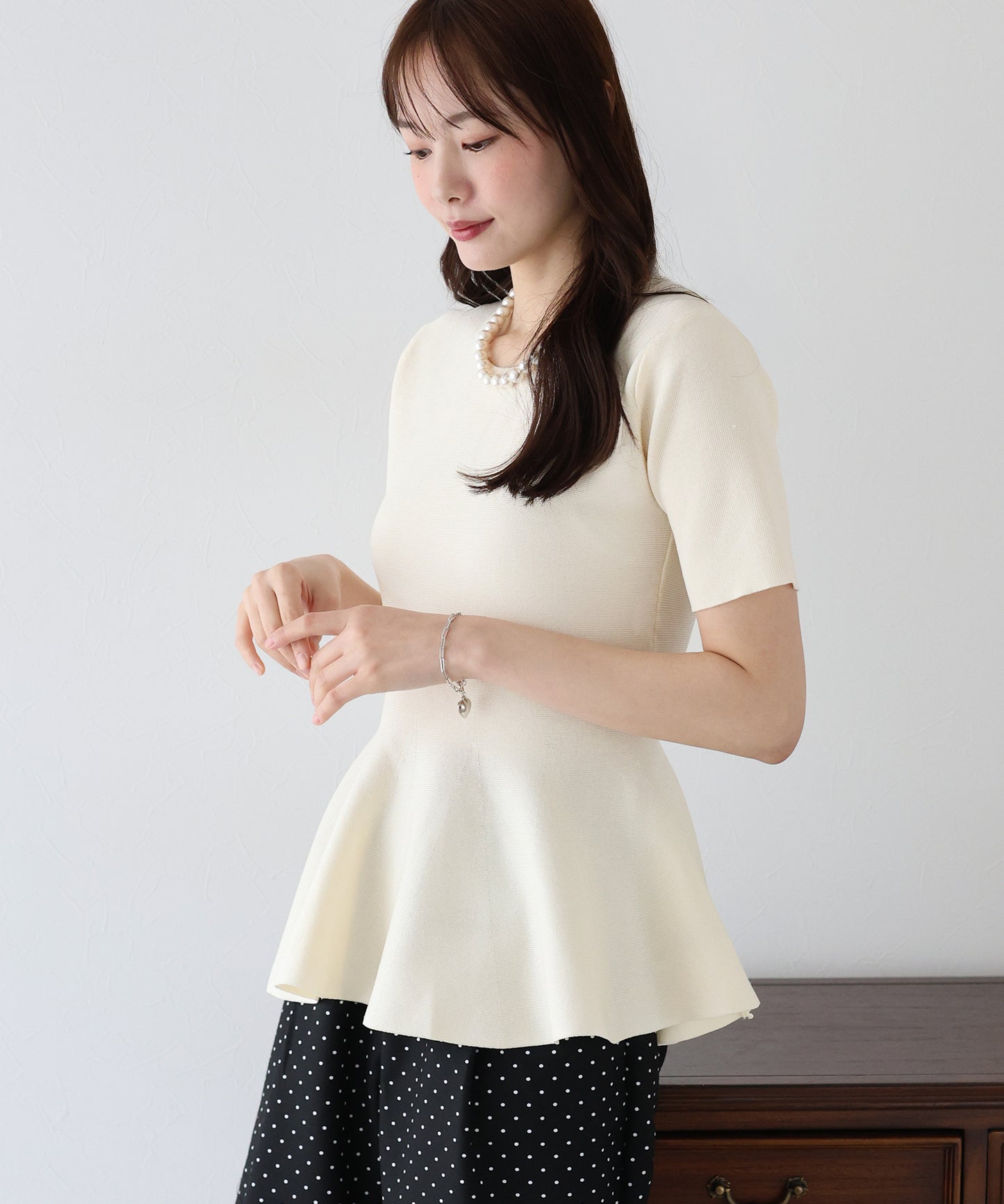 【TIME SALE】ペプラムニットトップス