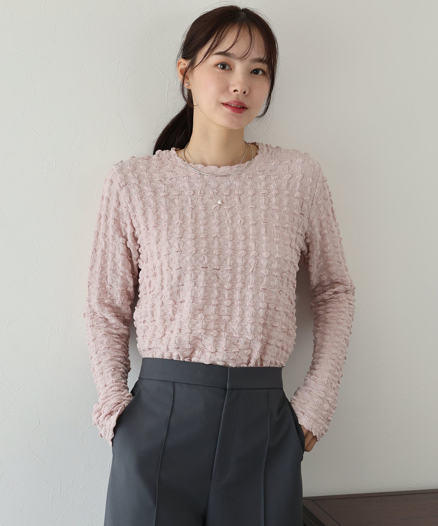 【TIME SALE】ポコポコジャガードカットソー