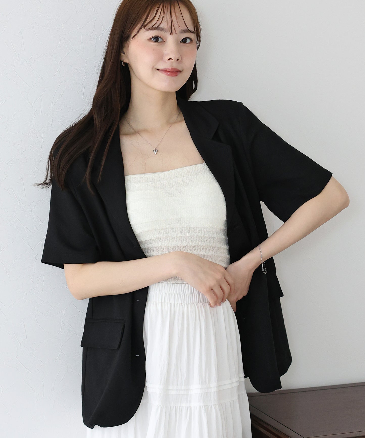 【新商品限定5%OFF(木)】半袖リネンジャケット