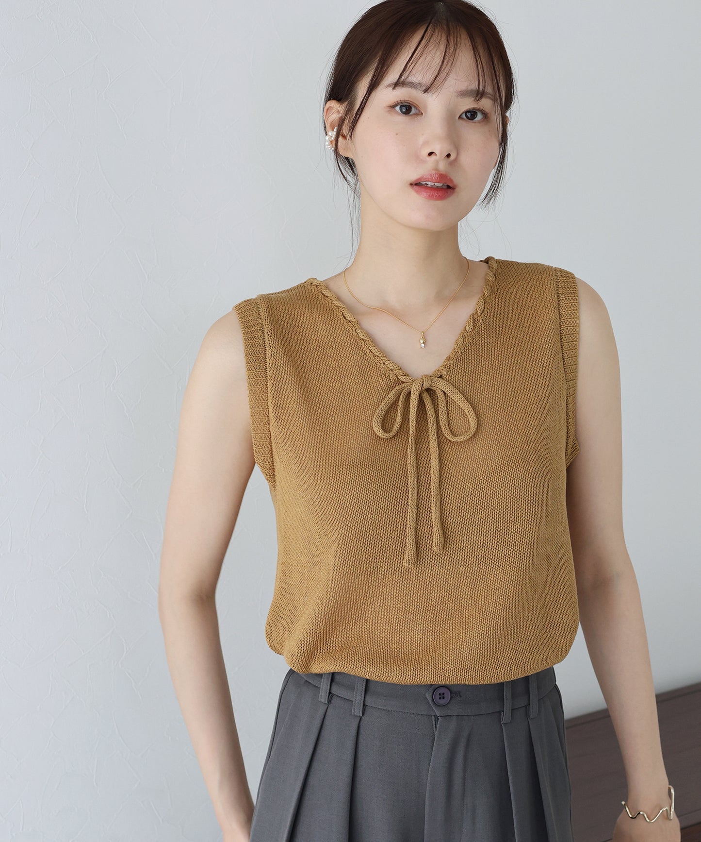 【SALE】リボンノースリサマーニット【ネコポス】