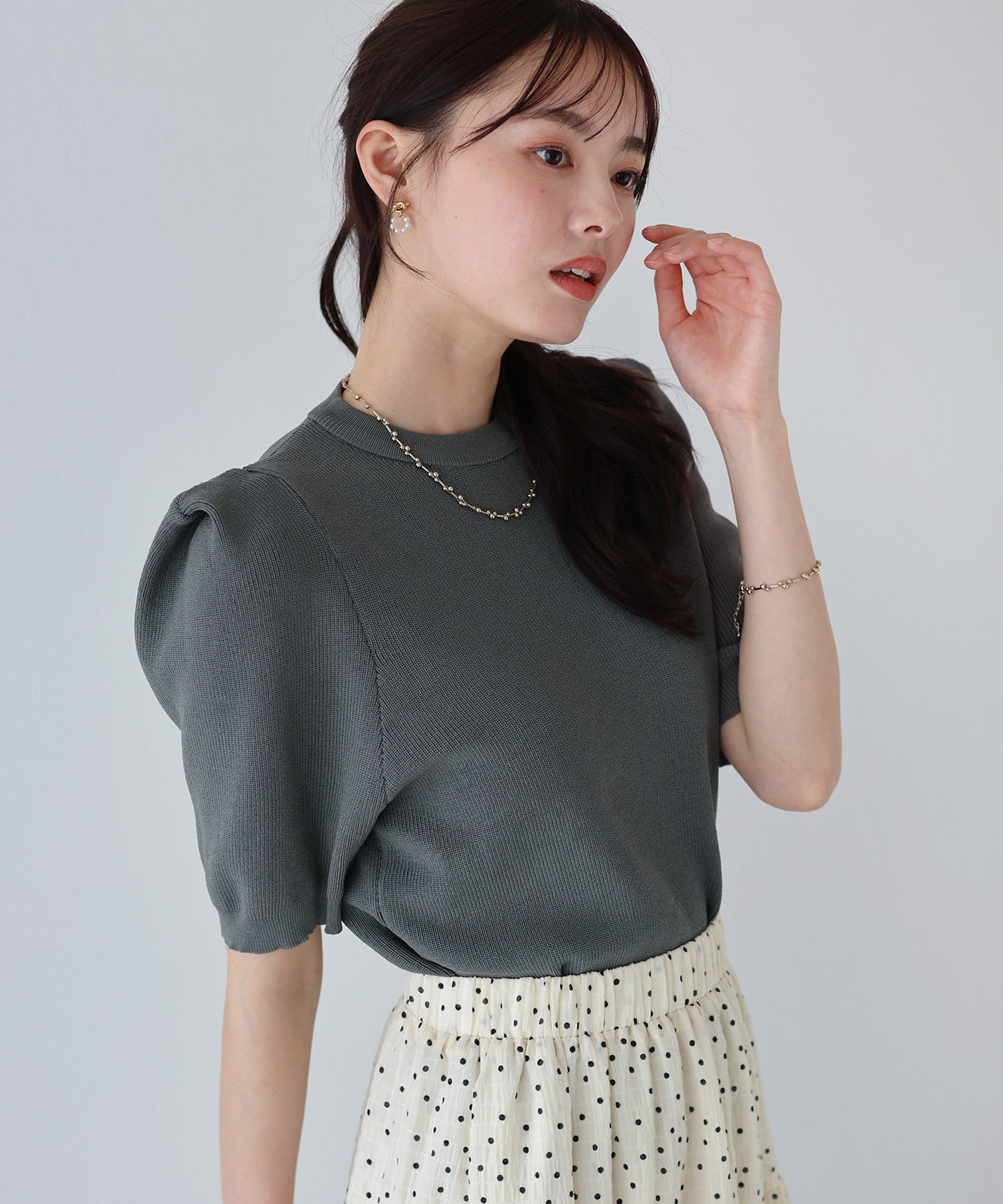 【SALE】タックスリーブサマーニット