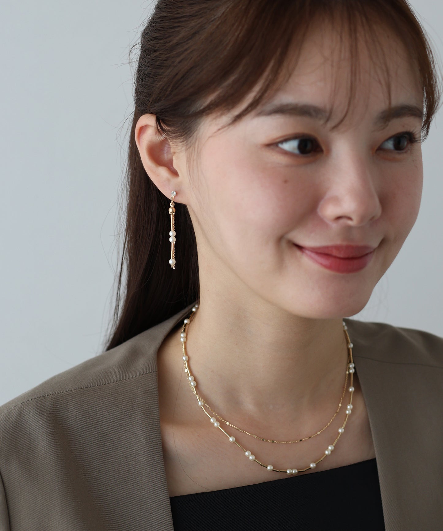 【早割5%OFF】パールロングチェーンピアス【ネコポス】