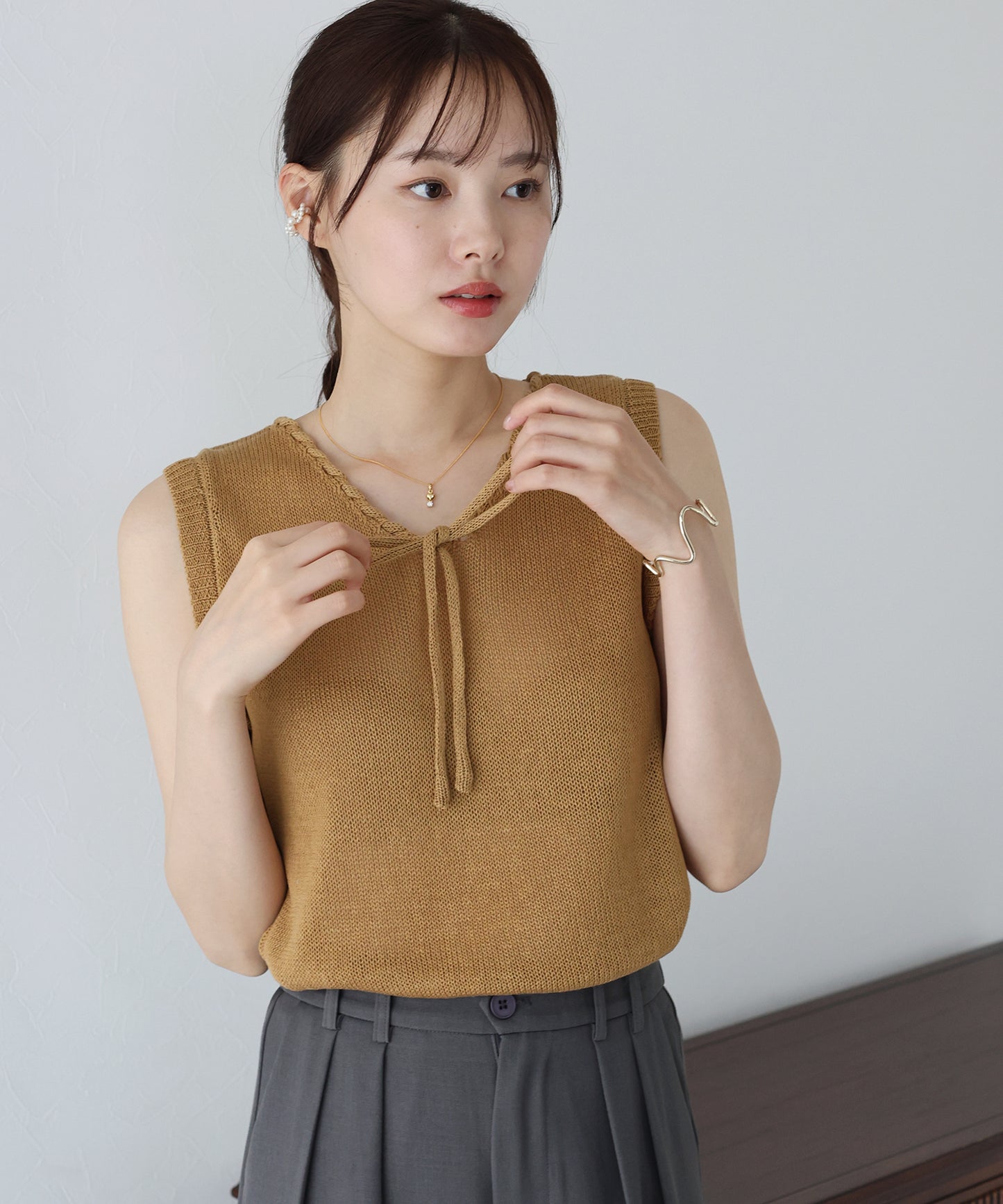 【SALE】リボンノースリサマーニット【ネコポス】