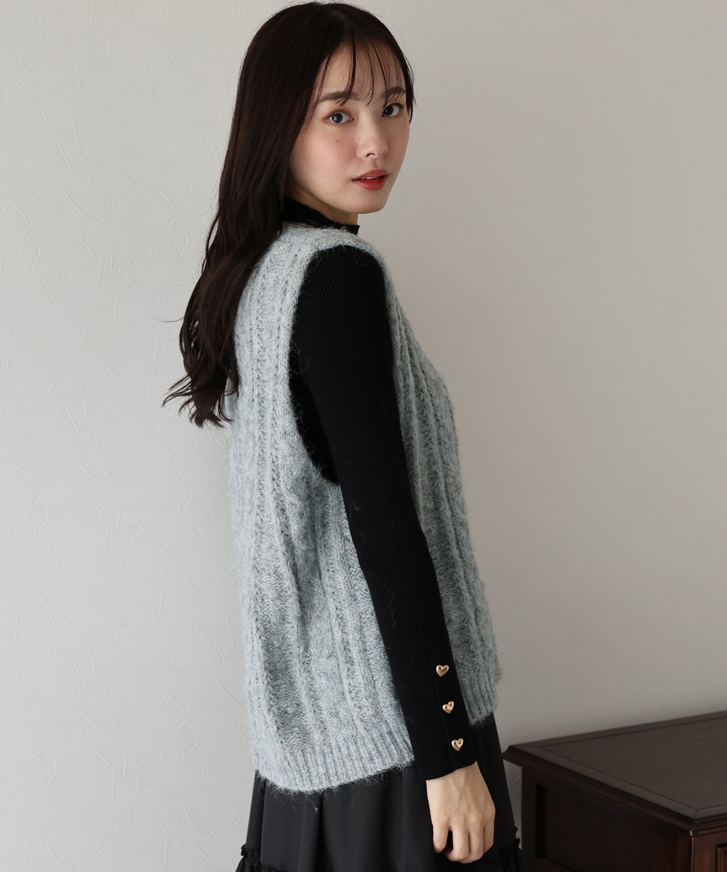 【TIME SALE】ケーブルニットベスト