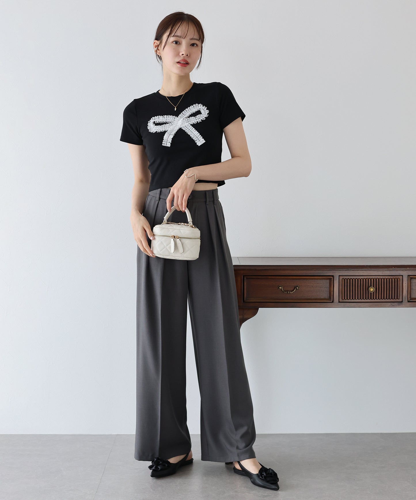 【SALE】レースリボンTシャツ【ネコポス】