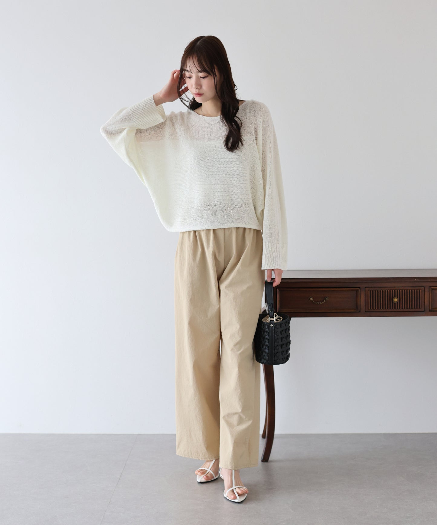 【TIME SALE】メッシュドルマンニット