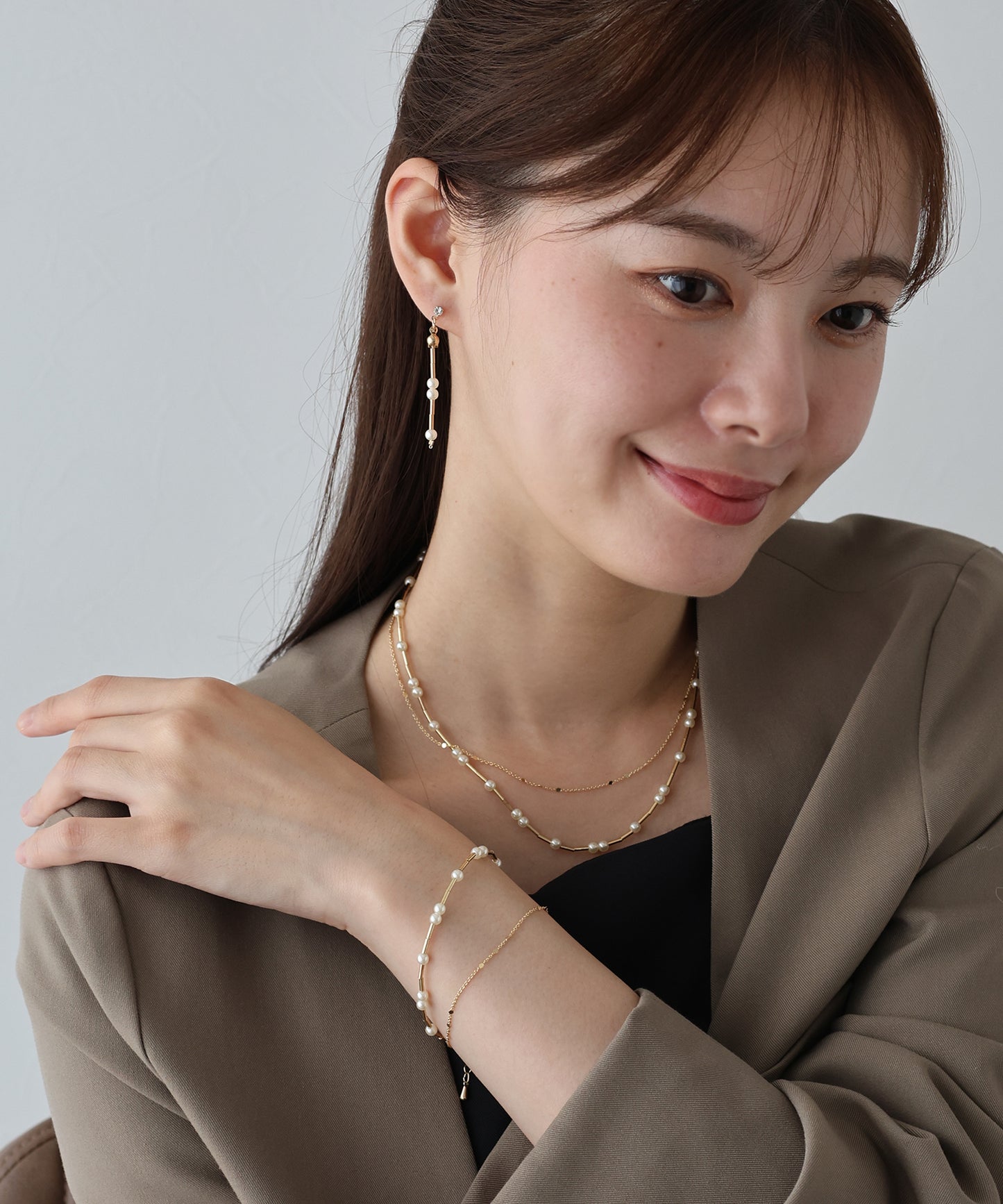 【早割5%OFF】パールロングチェーンピアス【ネコポス】