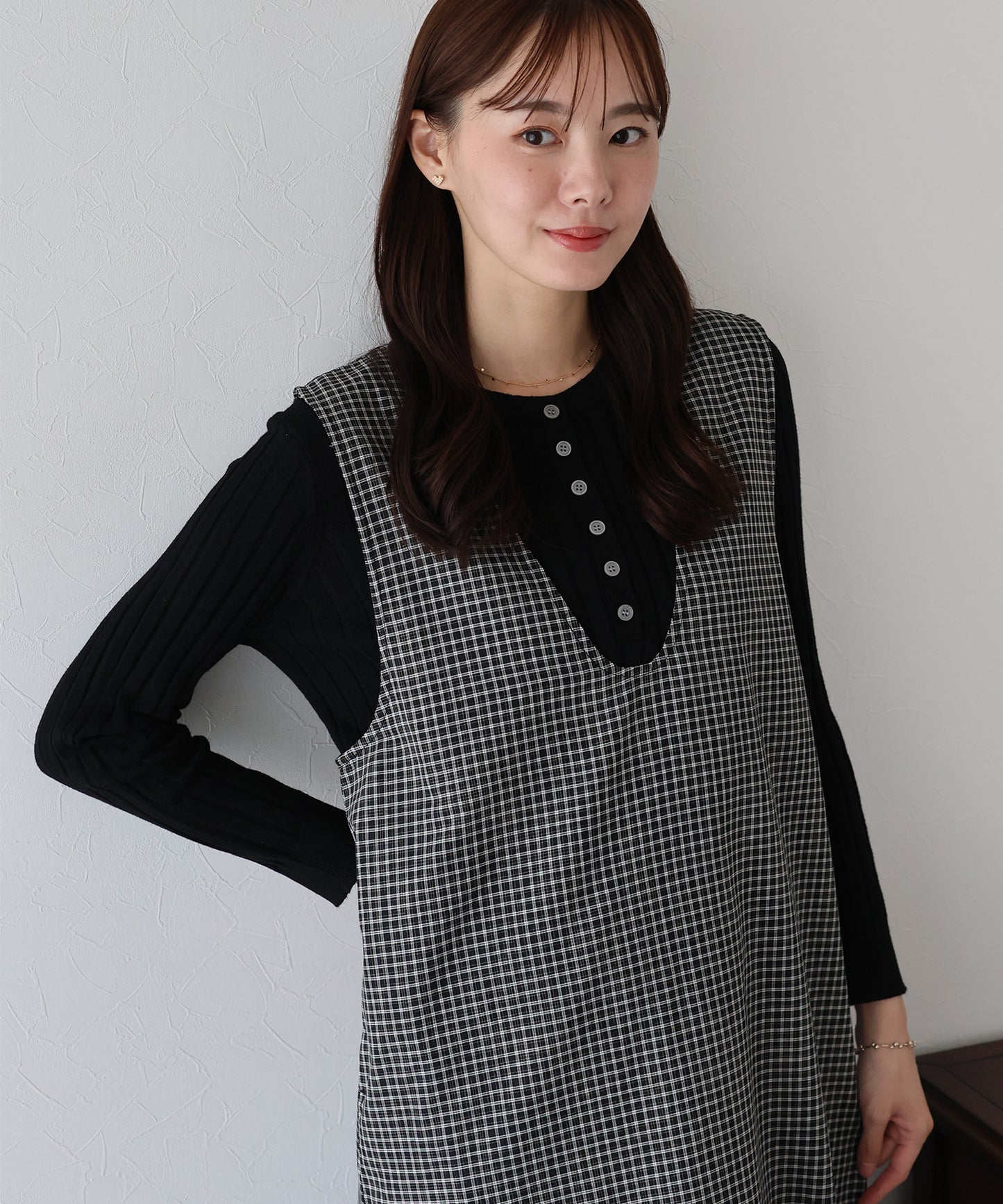 【早割5%OFF】チェックジャンパースカート