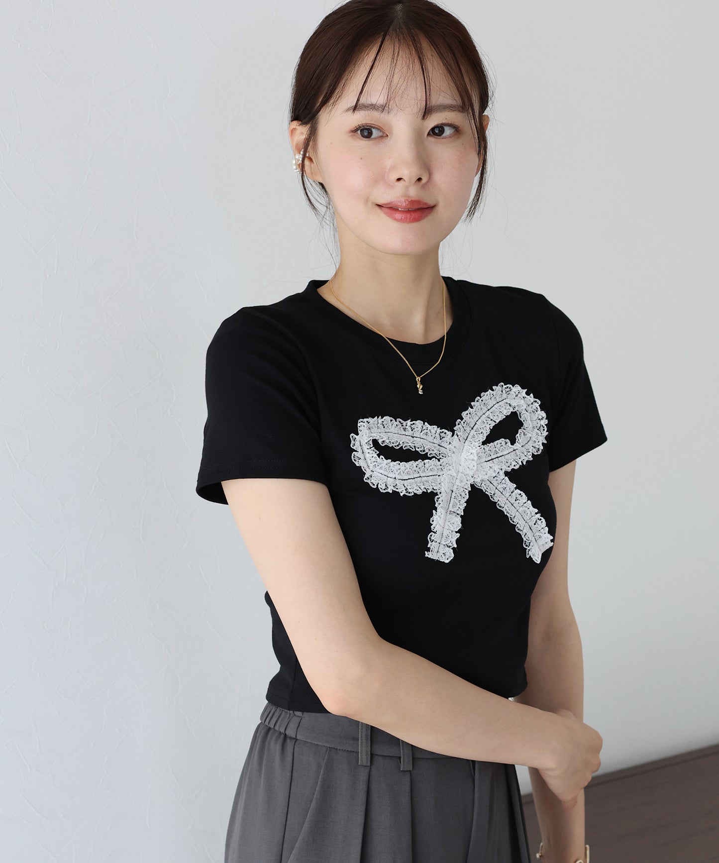 【SALE】レースリボンTシャツ【ネコポス】