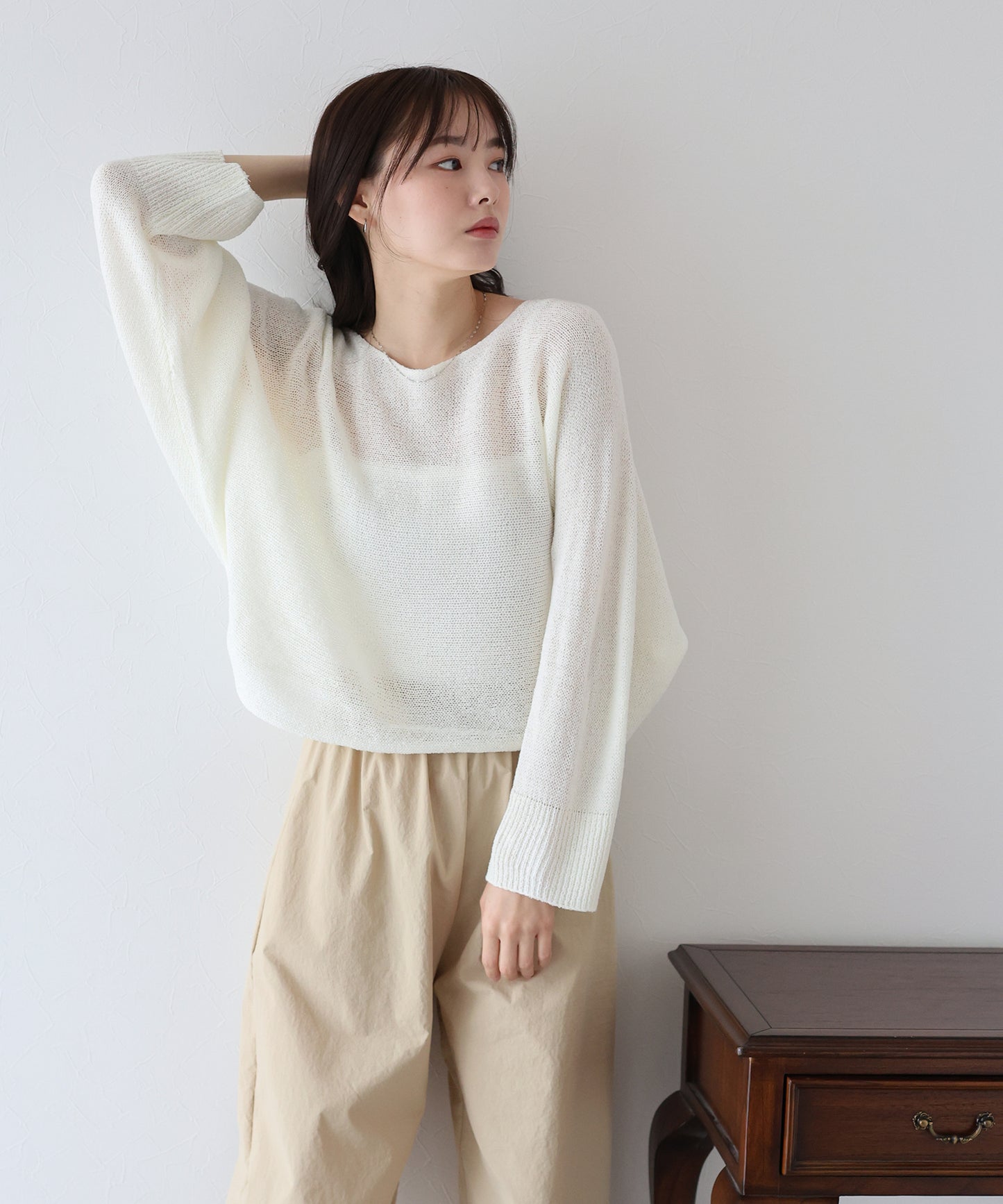 【TIME SALE】メッシュドルマンニット