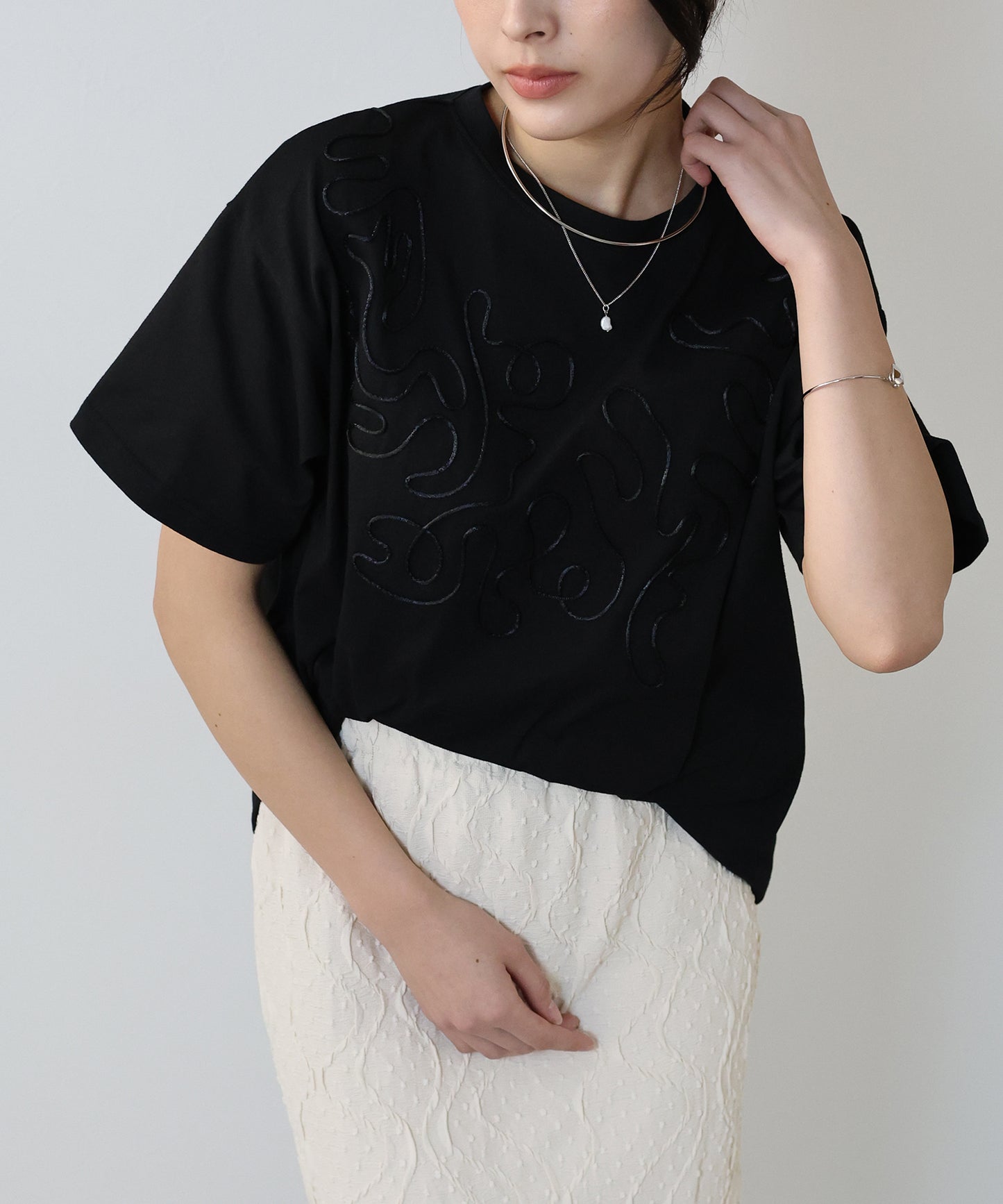 コード刺繍Tシャツ【ネコポス】