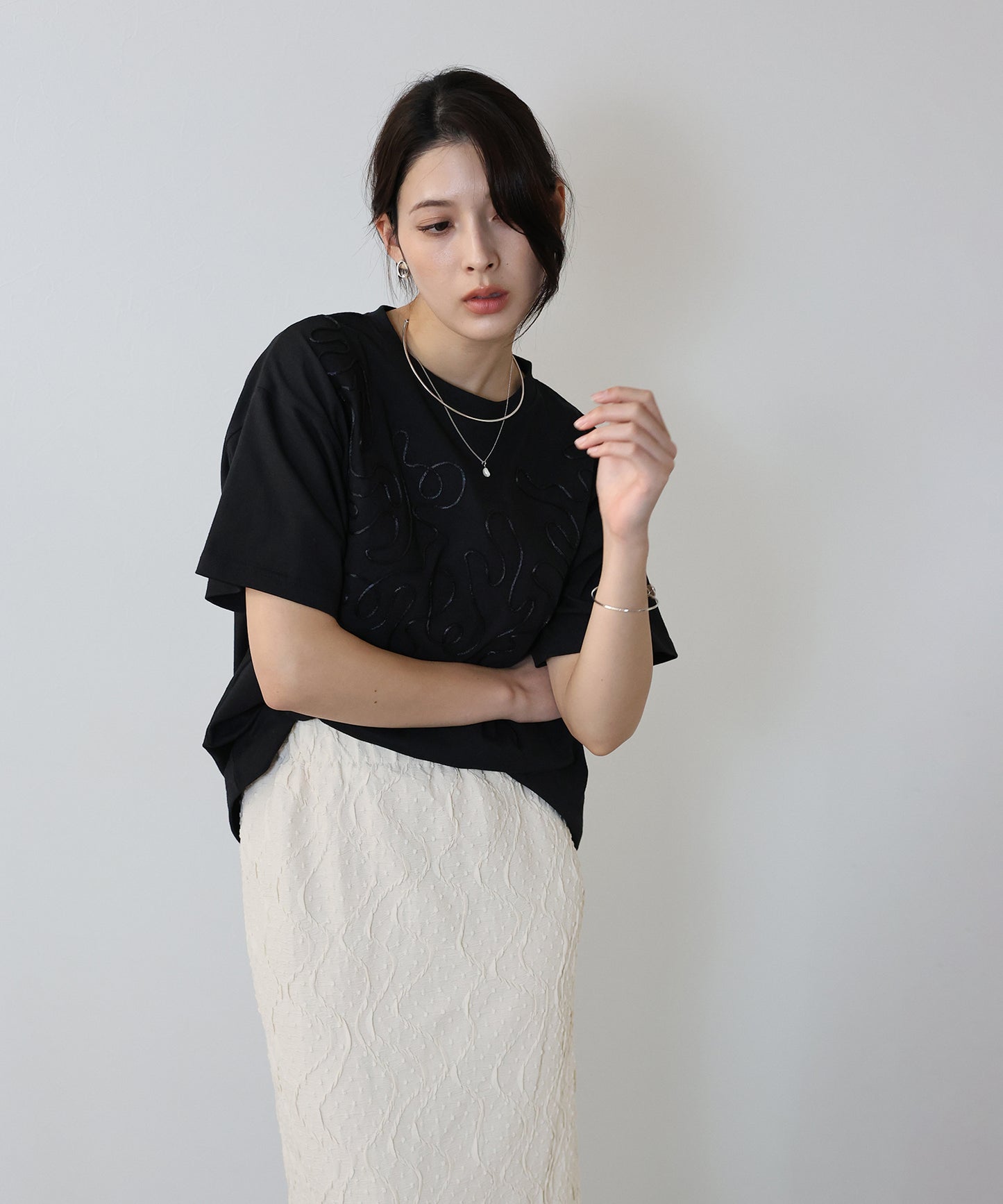 コード刺繍Tシャツ【ネコポス】