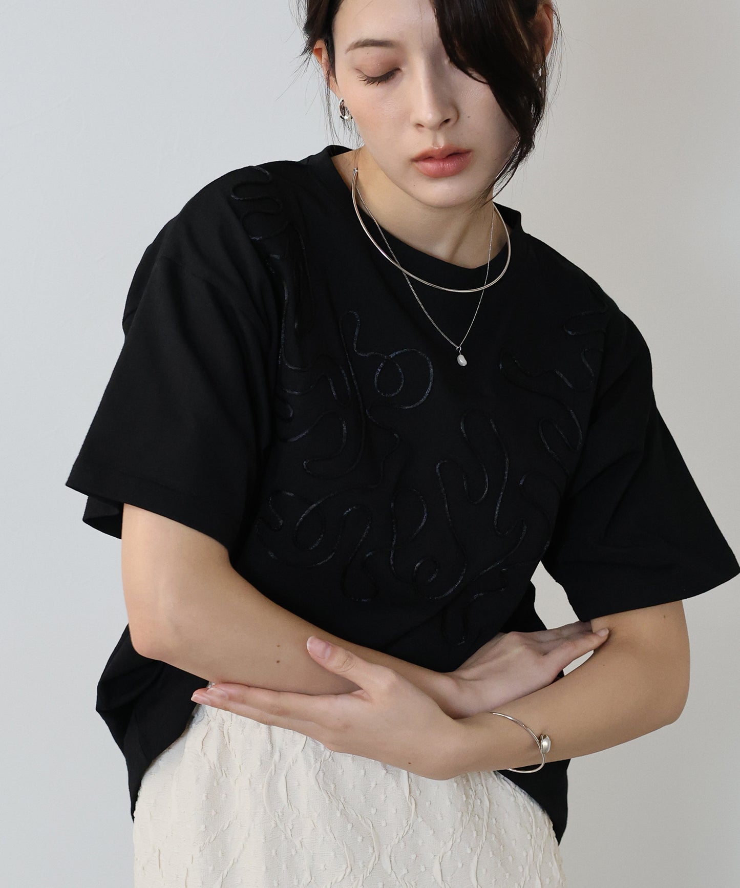 コード刺繍Tシャツ【ネコポス】
