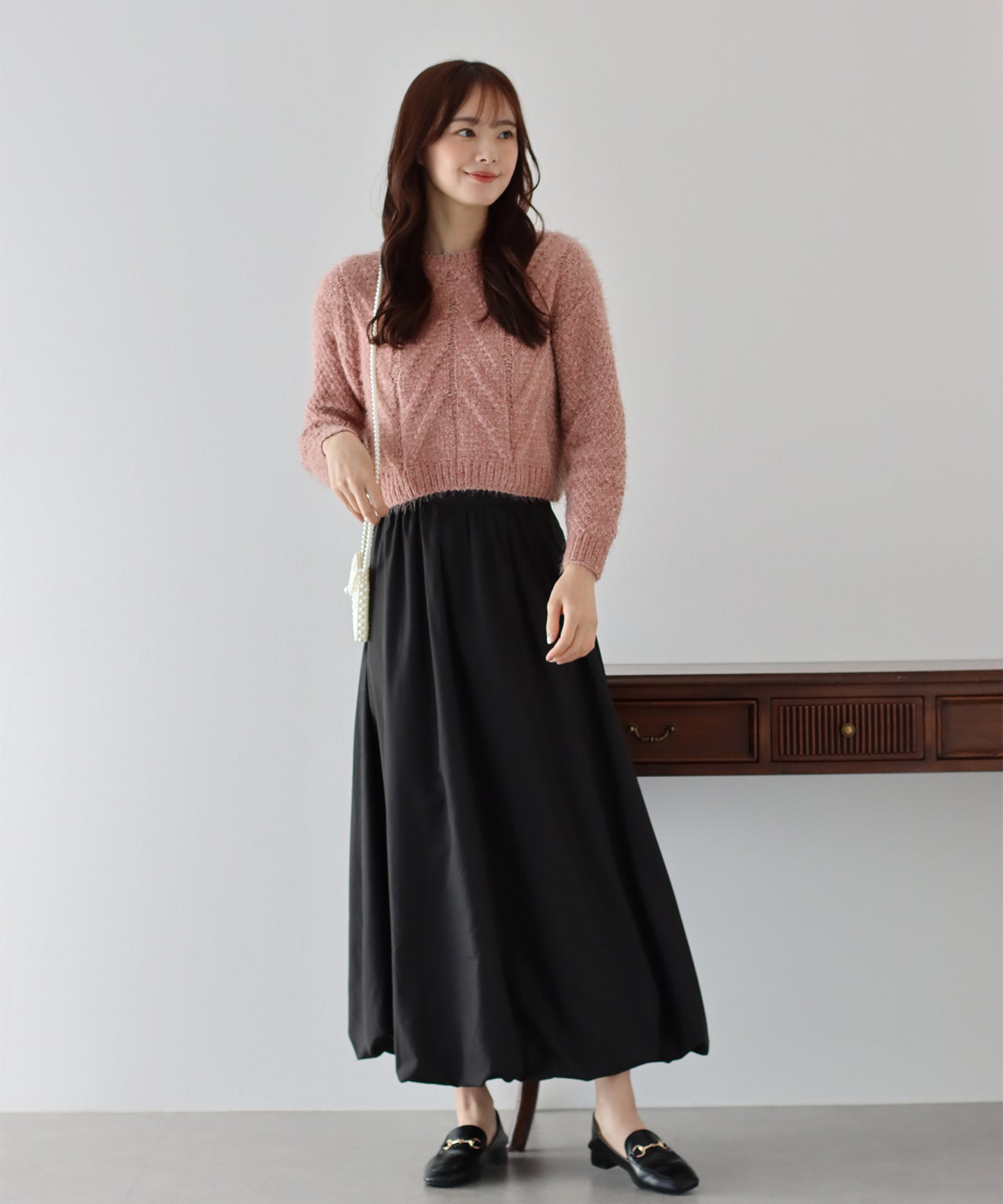 【SALE】ケーブル編みモールシャギーニット