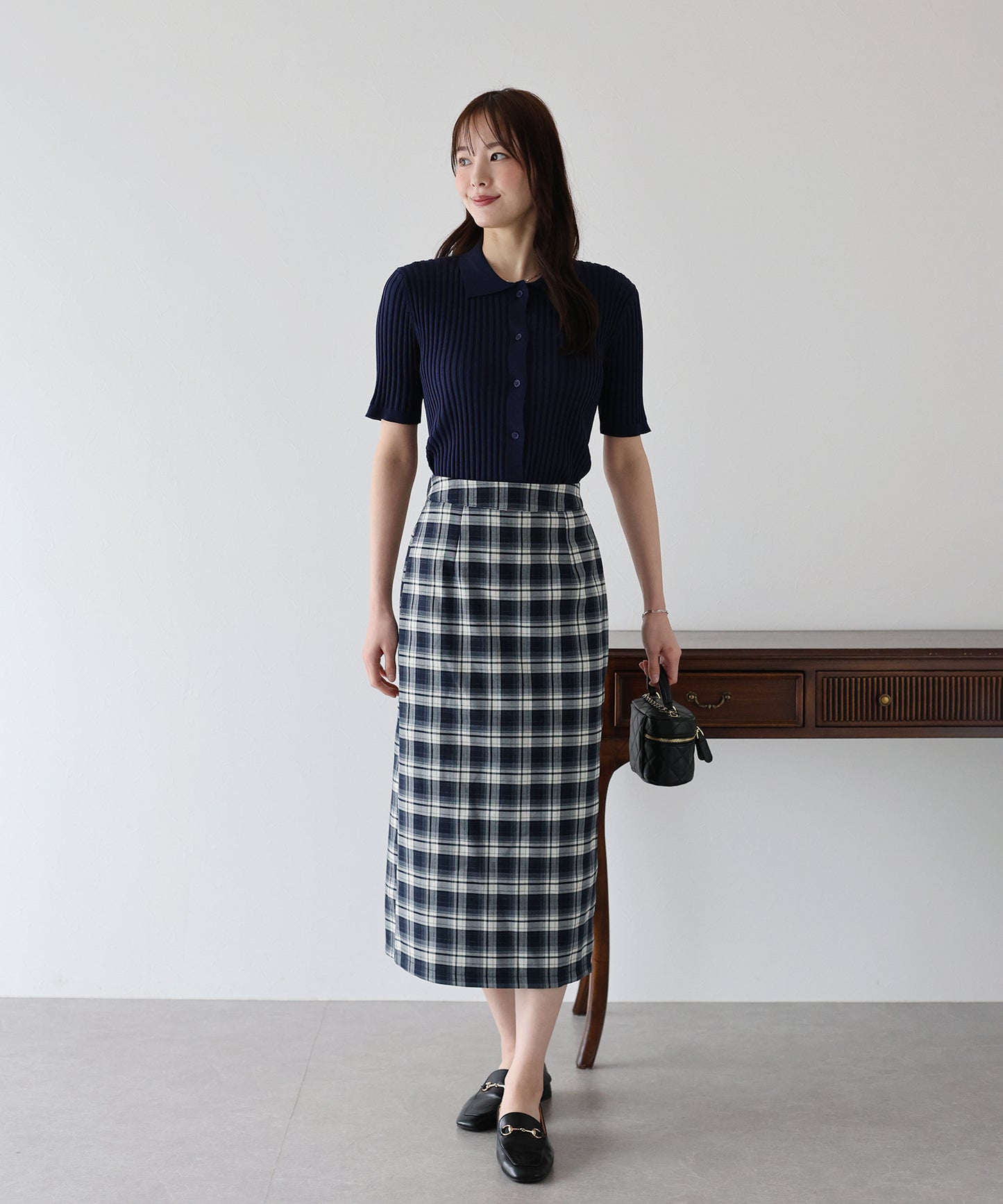 【SALE】チェック柄タイトスカート