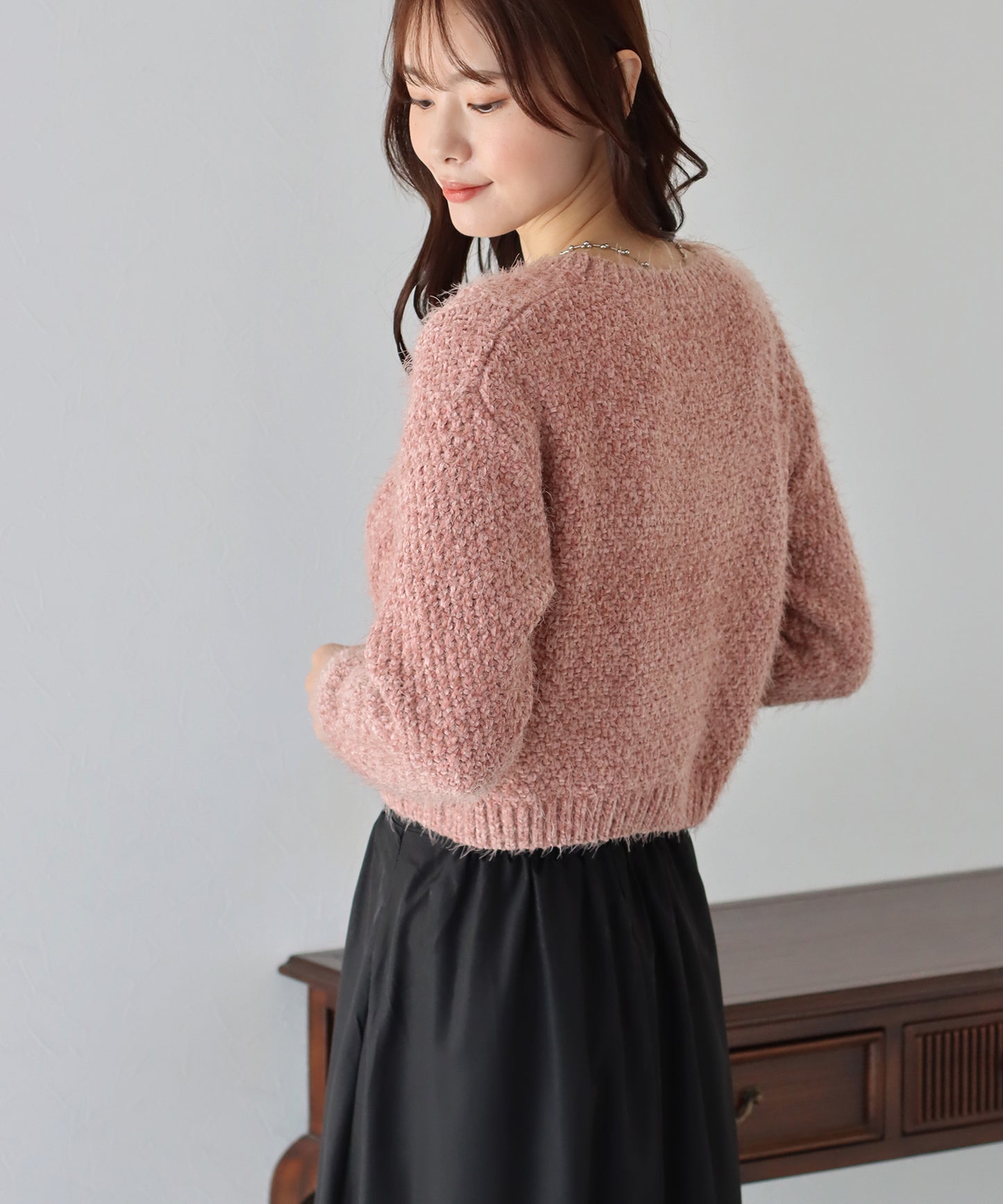 【SALE】ケーブル編みモールシャギーニット