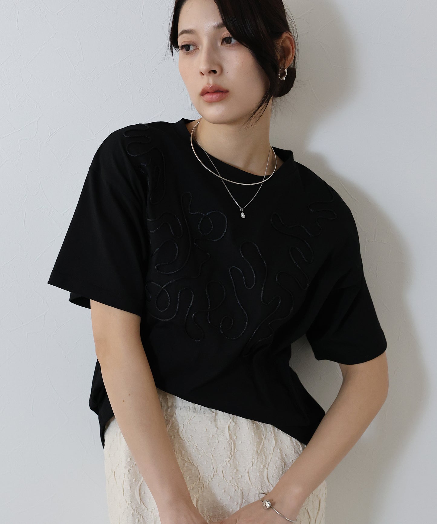 コード刺繍Tシャツ【ネコポス】