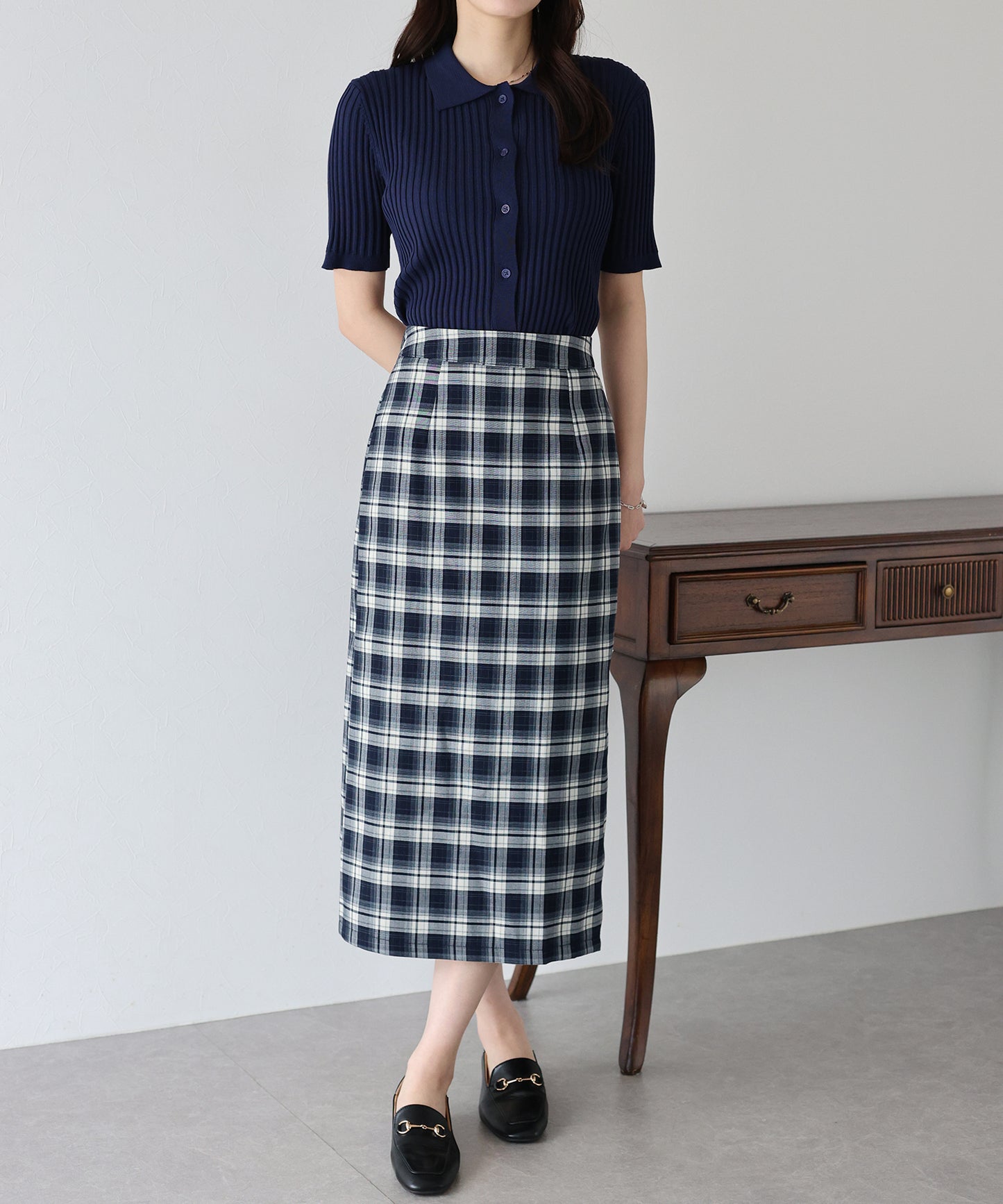 【SALE】チェック柄タイトスカート