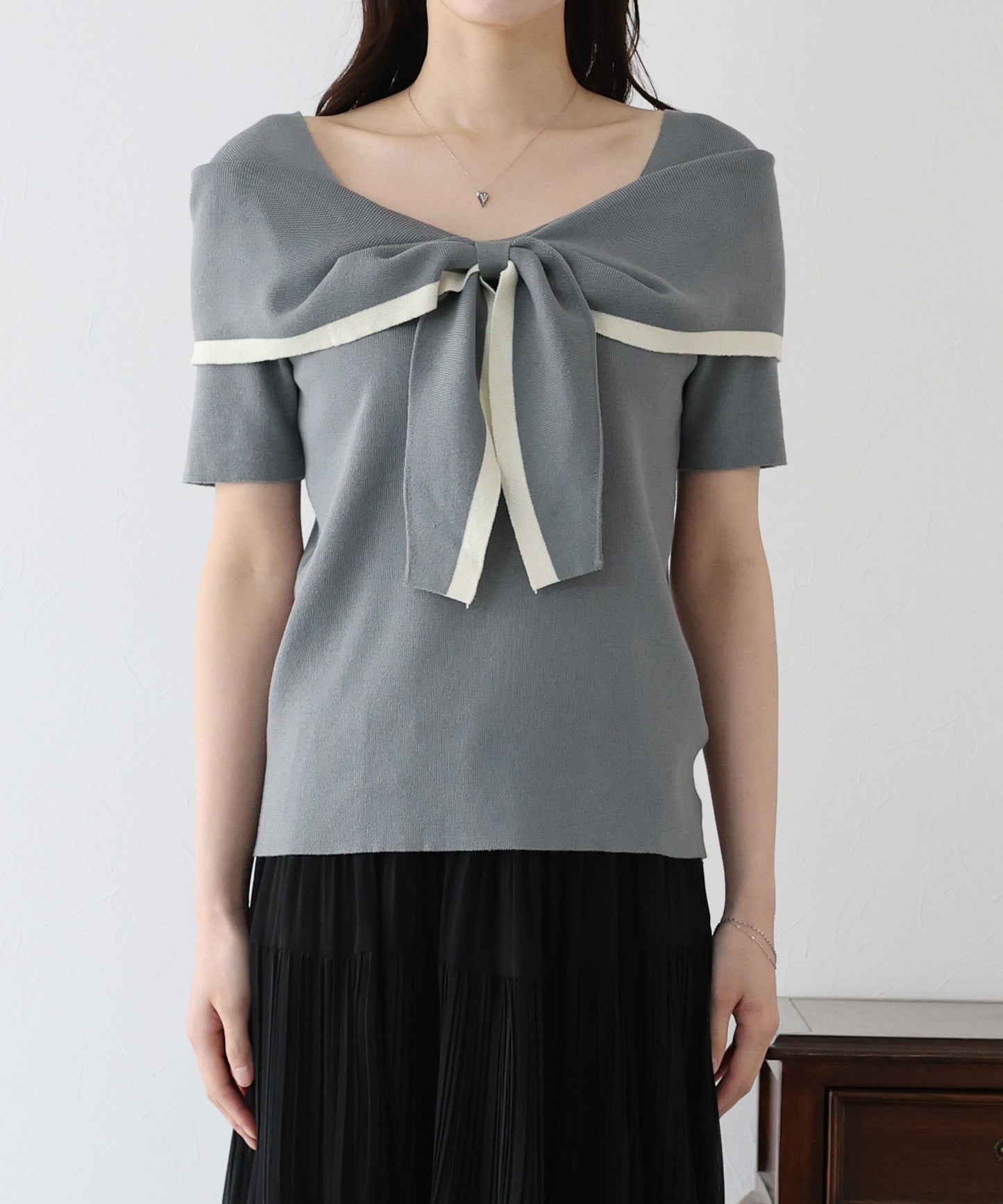 【TIME SALE】配色オフショルニット