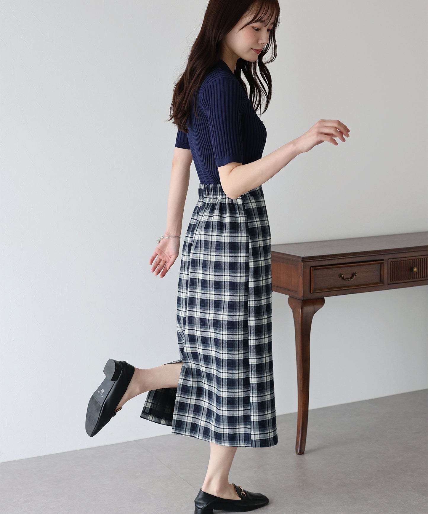 【SALE】チェック柄タイトスカート