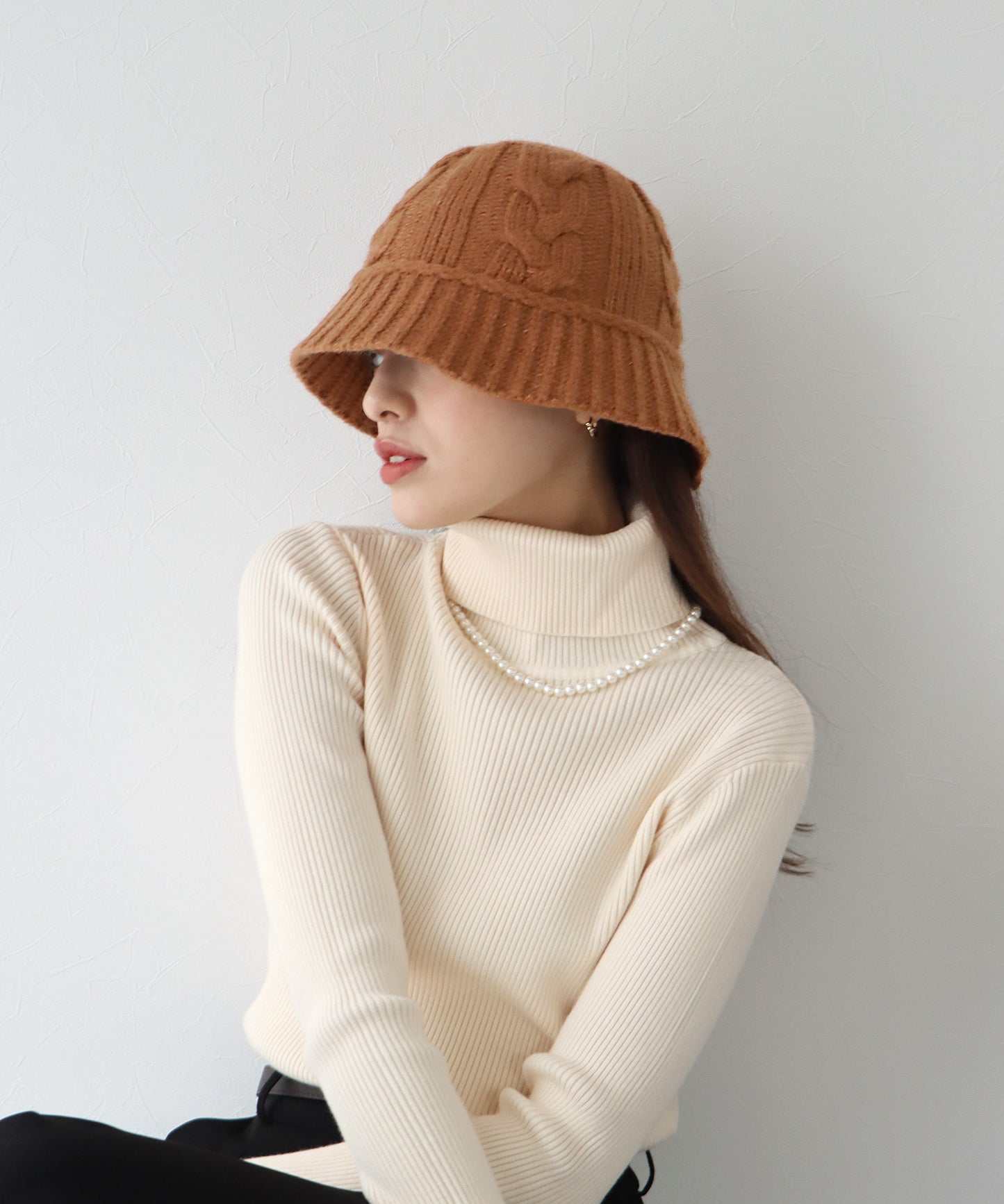 【SALE】ケーブルニットバケットハット