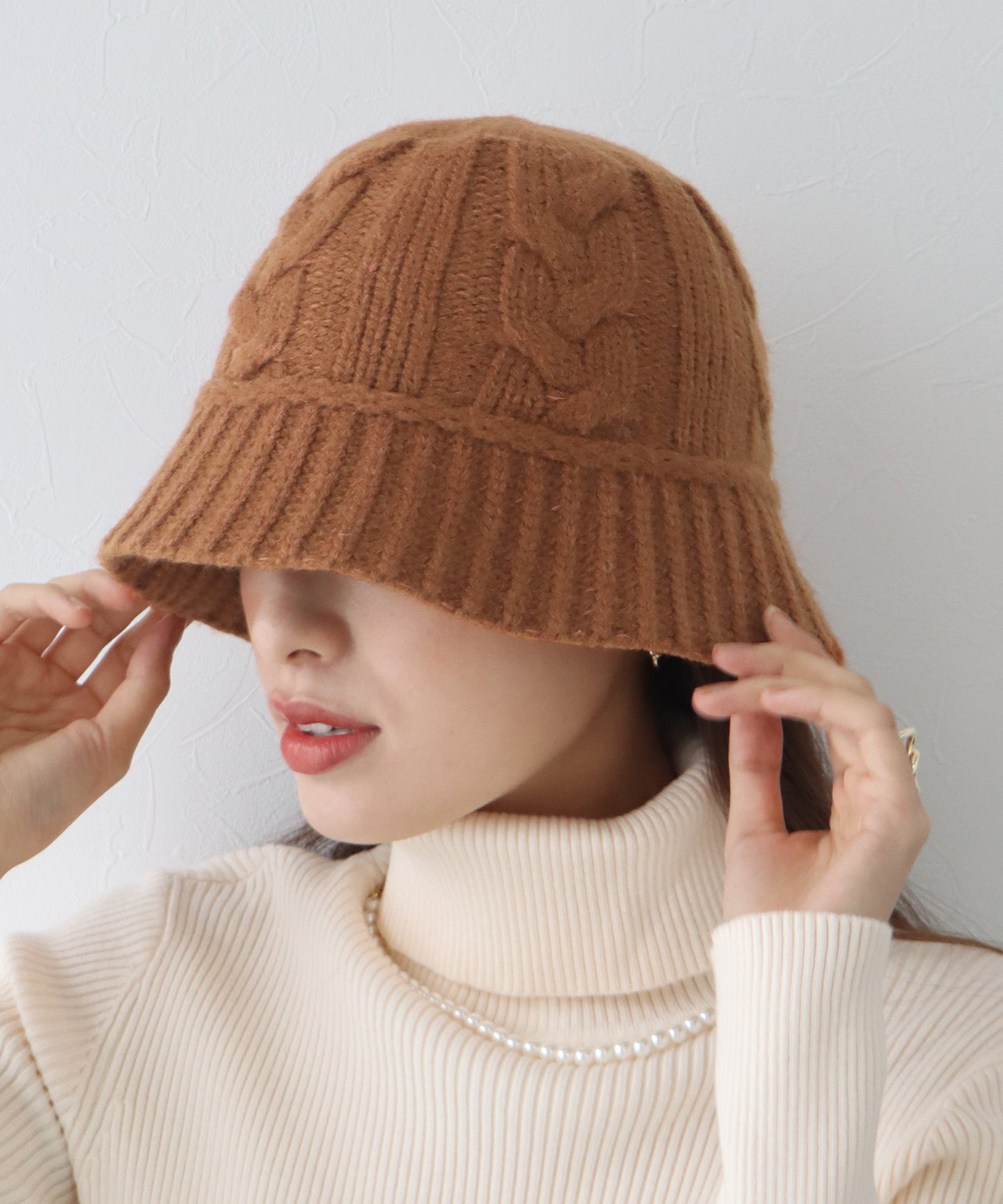 【SALE】ケーブルニットバケットハット