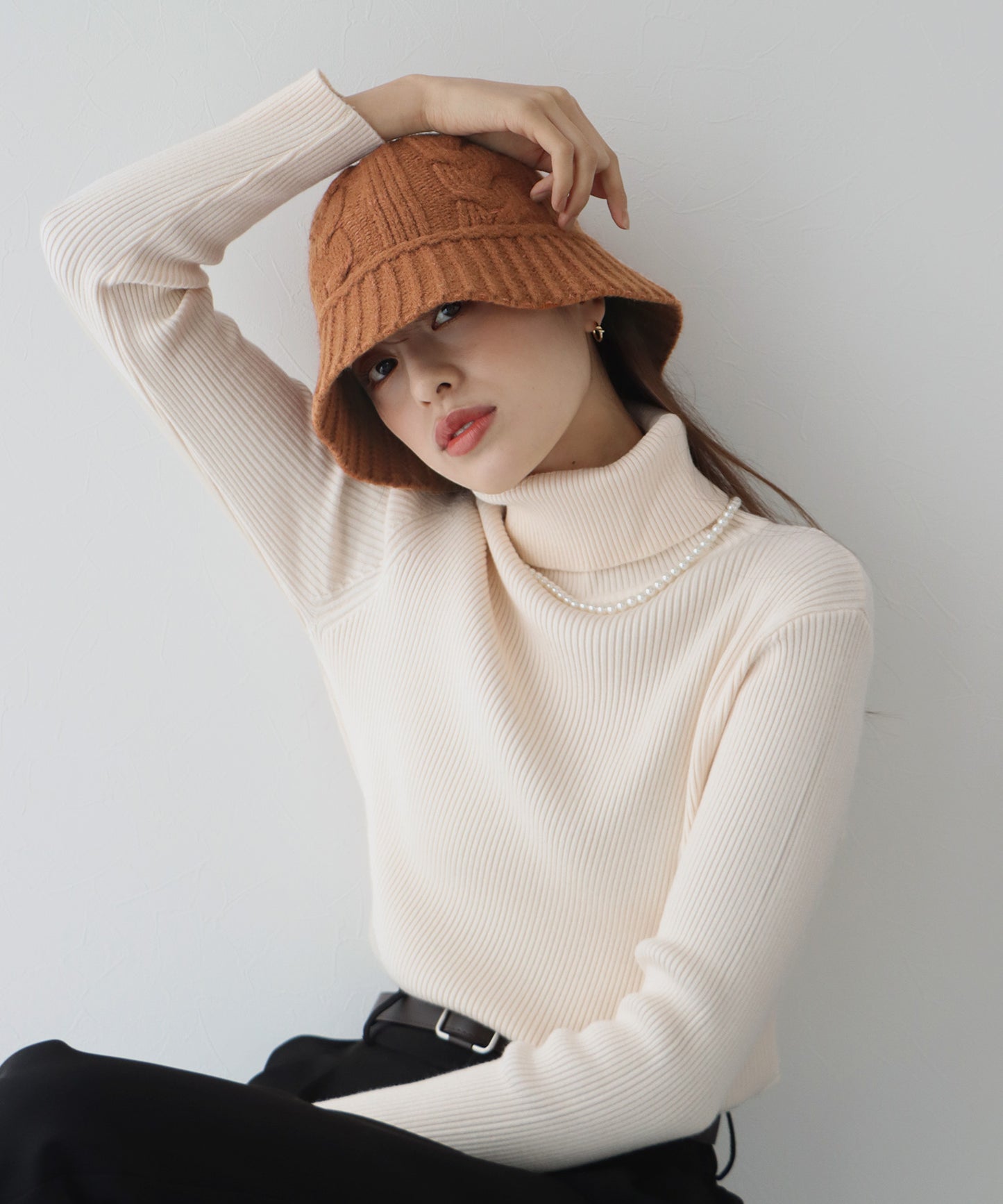 【SALE】ケーブルニットバケットハット