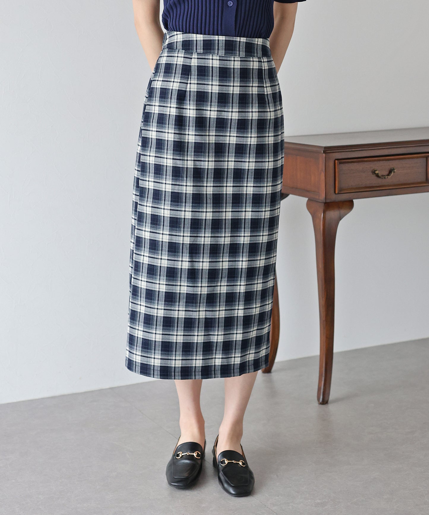 【SALE】チェック柄タイトスカート