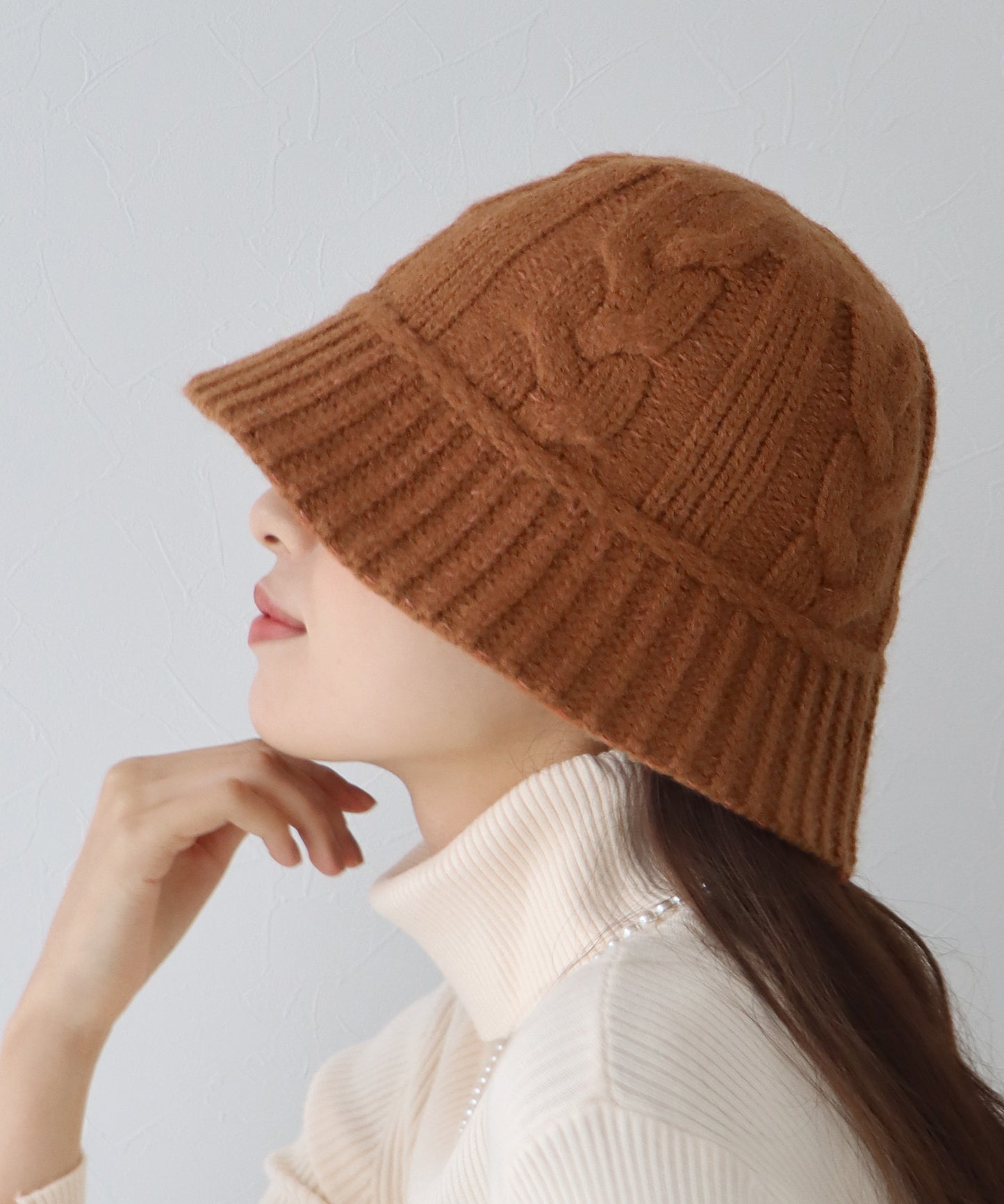 【SALE】ケーブルニットバケットハット