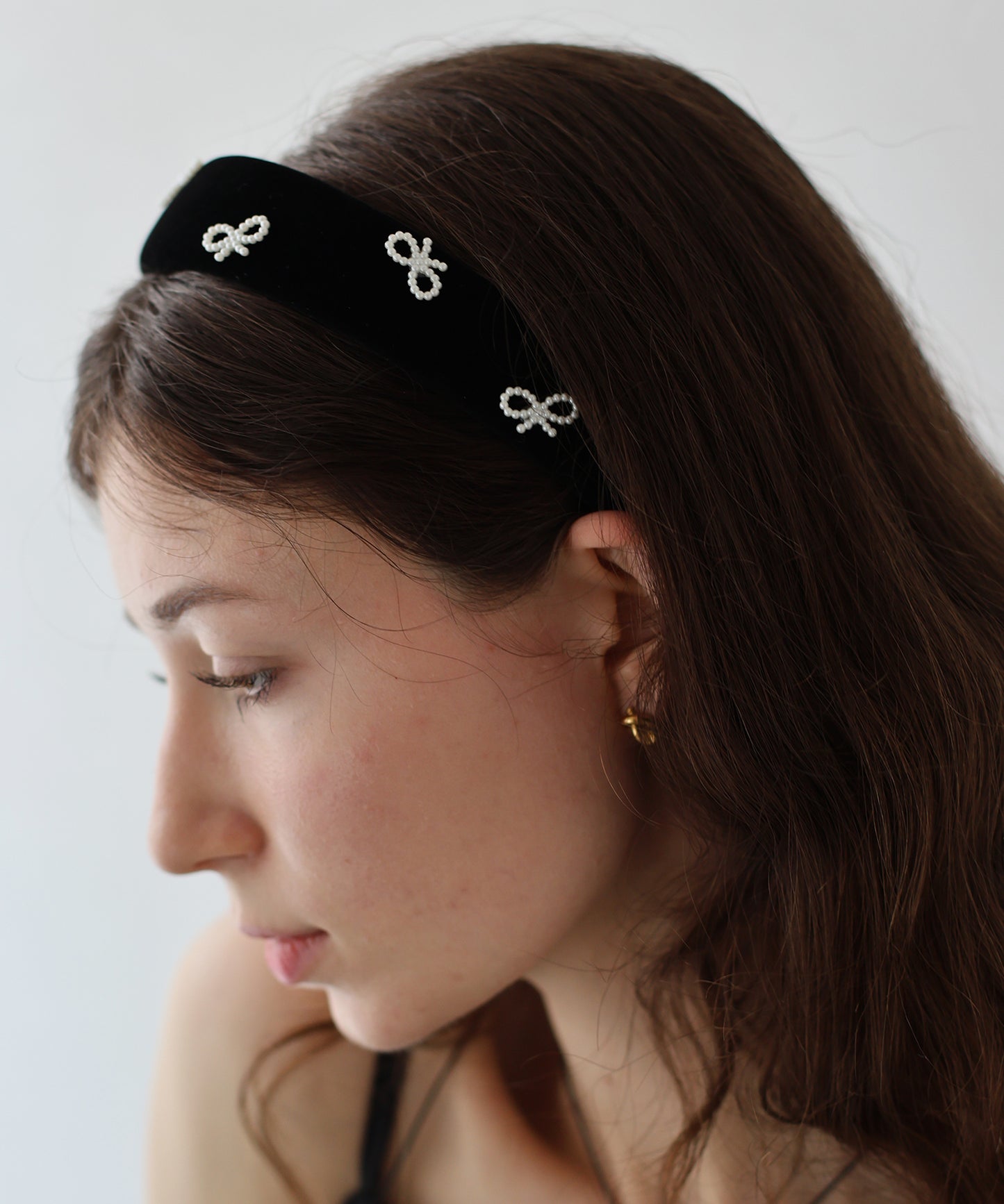 リボンモチーフベロアカチューシャ