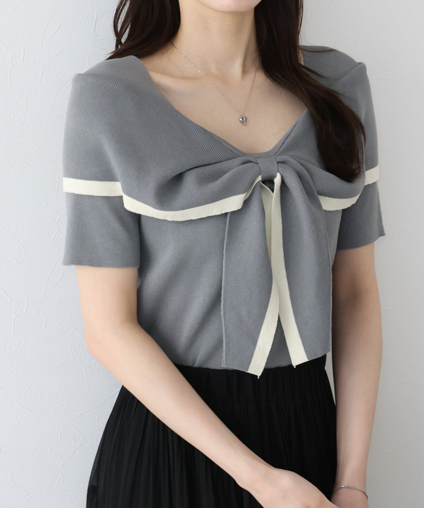 【TIME SALE】配色オフショルニット